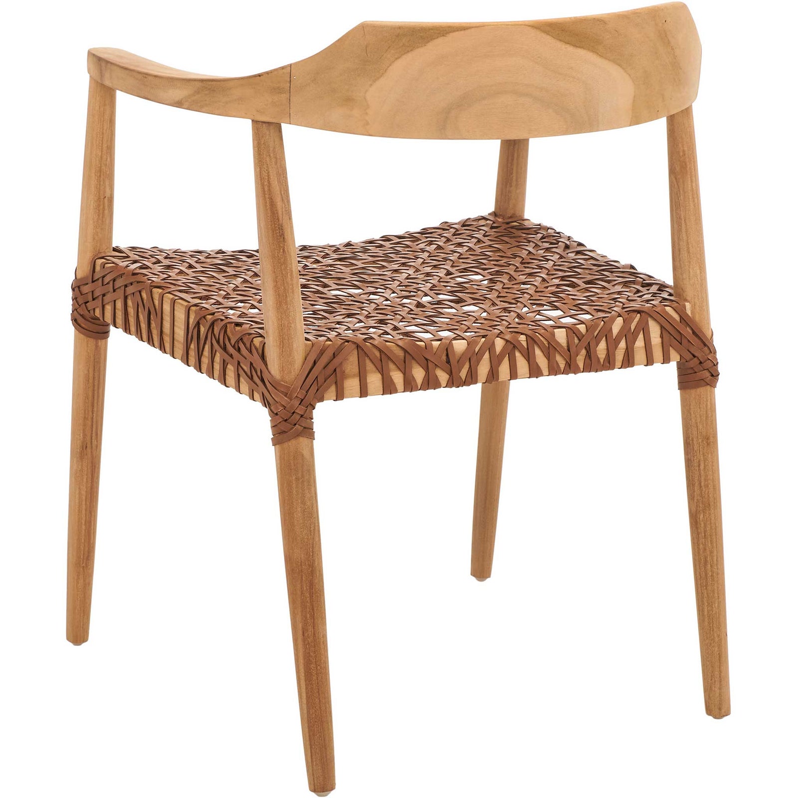 Murray Leather Woven Accent Chair Natural/Honey