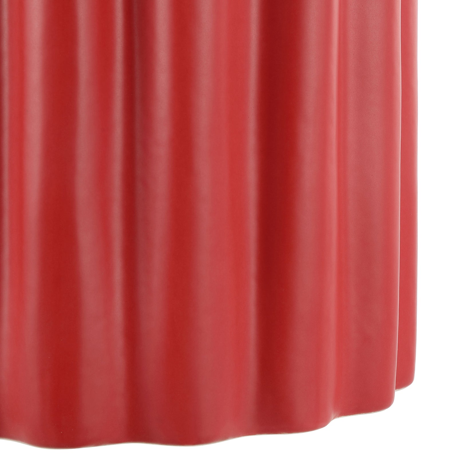 Deep vertical ridges give this bright red ceramic stool a bold, textured finish || ACS4600F || detail_studio