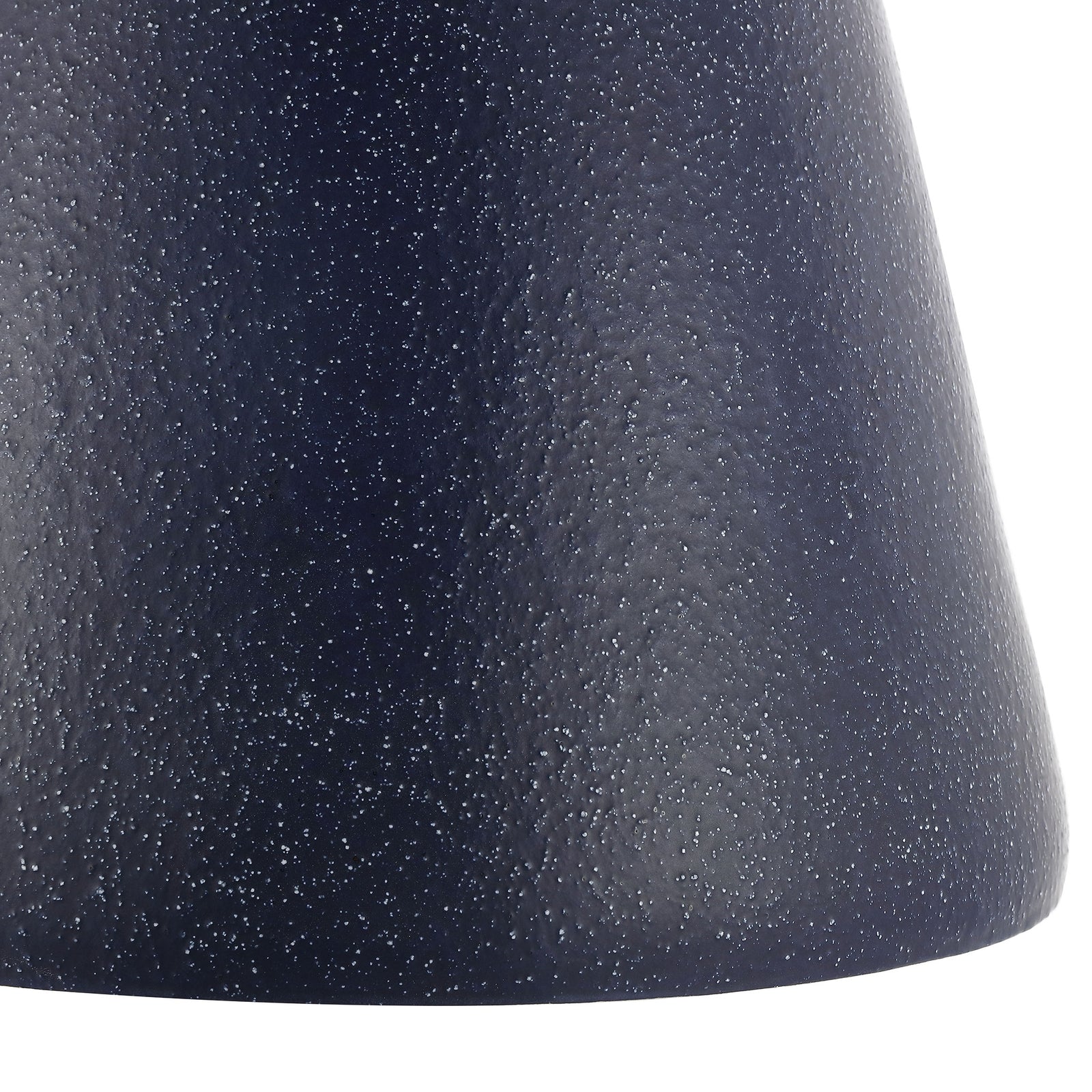 Navy ceramic pedestal widens at the base, revealing its fine speckled finish || ACS4603A || leg_studio