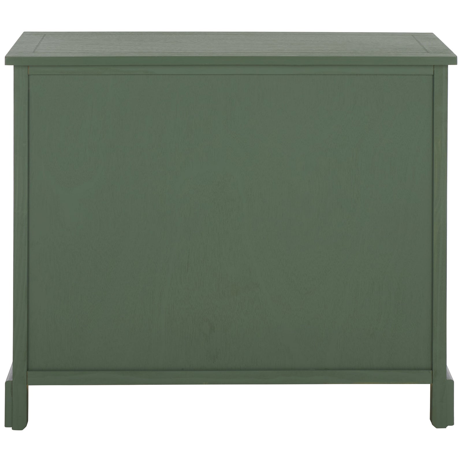 A finished dusty green back panel gives this basket cabinet a polished look. || AMH5702L || back_studio