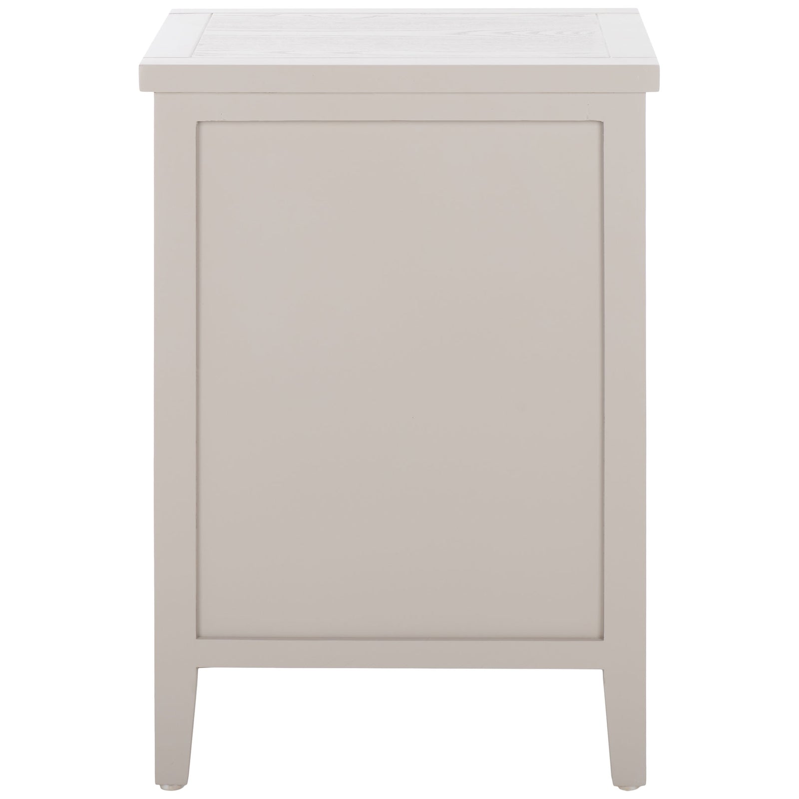 A smooth gray back panel sits within a clean frame above slender tapered legs || AMH6531C || back_studio