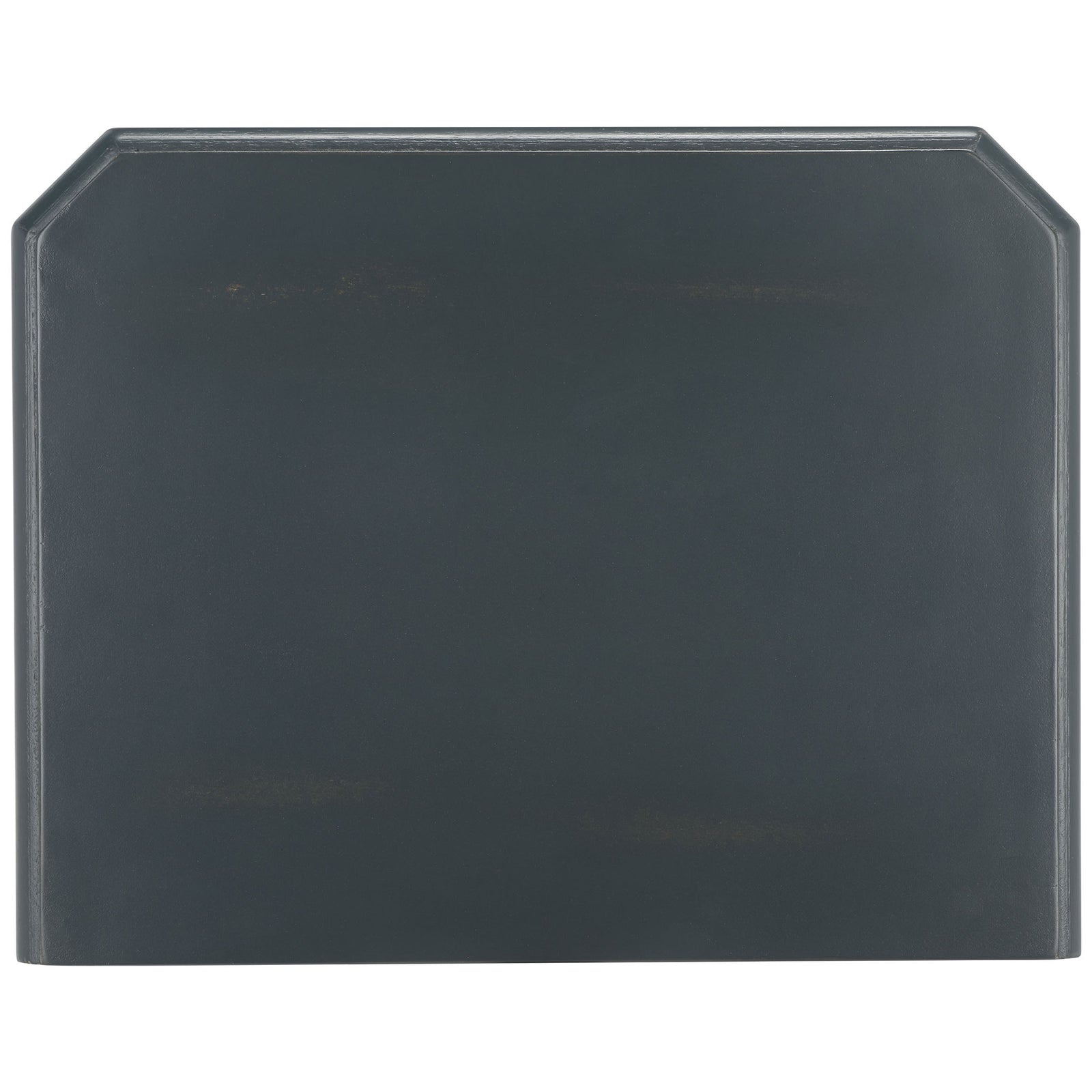 Clipped tabletop corners and a fine border detail refine the dark teal surface. || AMH6629B || top_studio