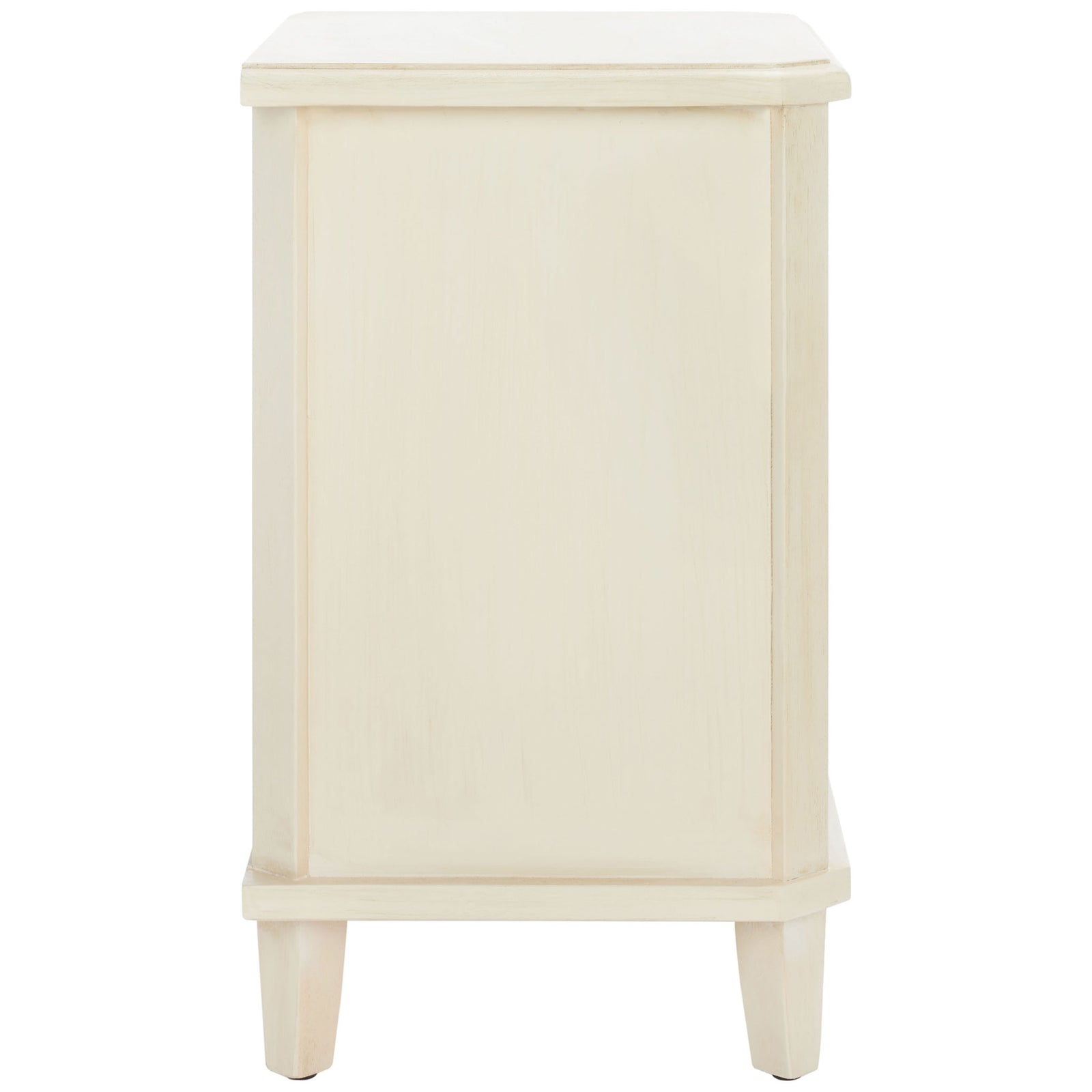 A framed panel shows the pale barley finish above neatly tapered feet. || AMH6629D || side_studio