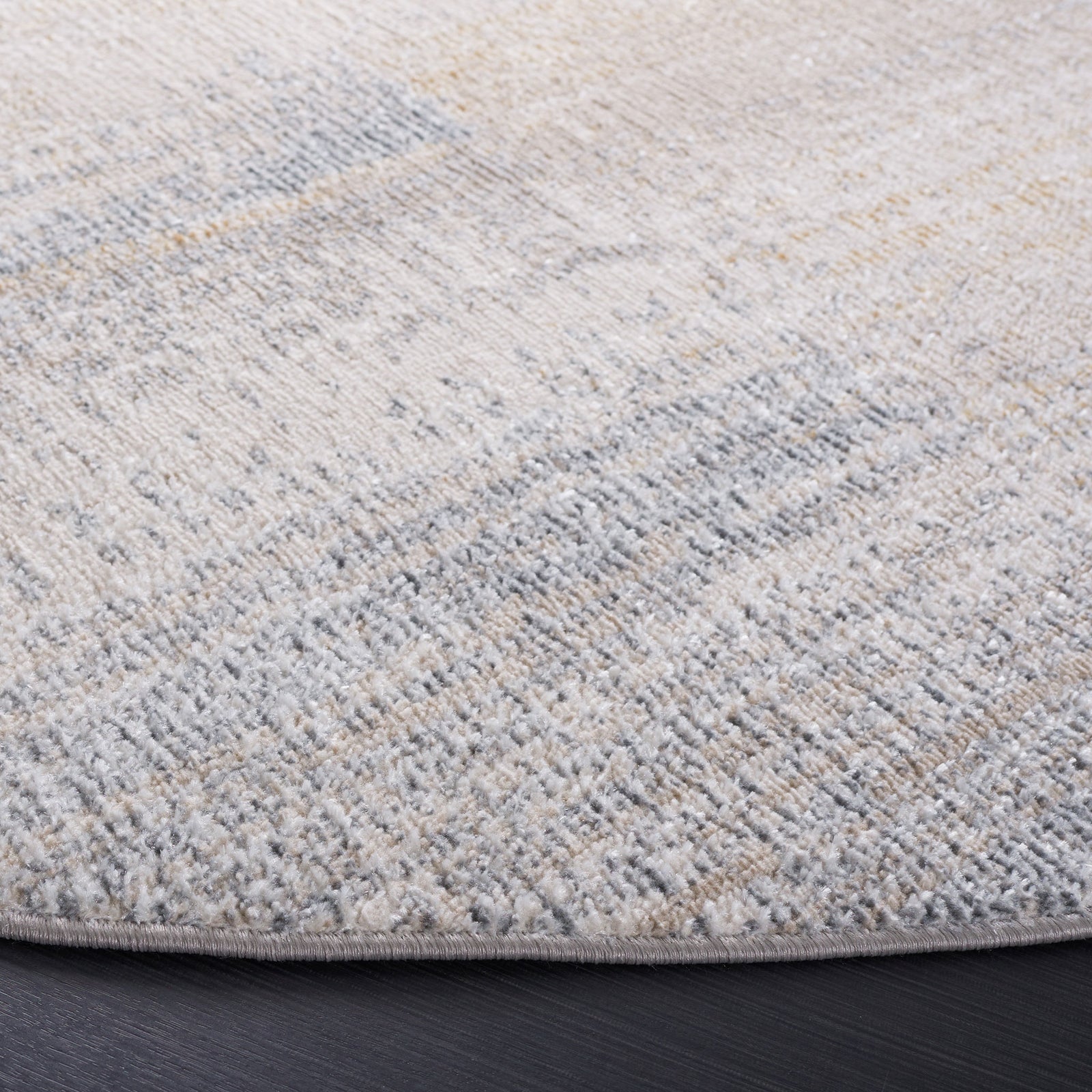 Plush, low-profile weave shows heathered texture and neatly finished edge in gray and beige || BLR216F-7R || detail_studio
