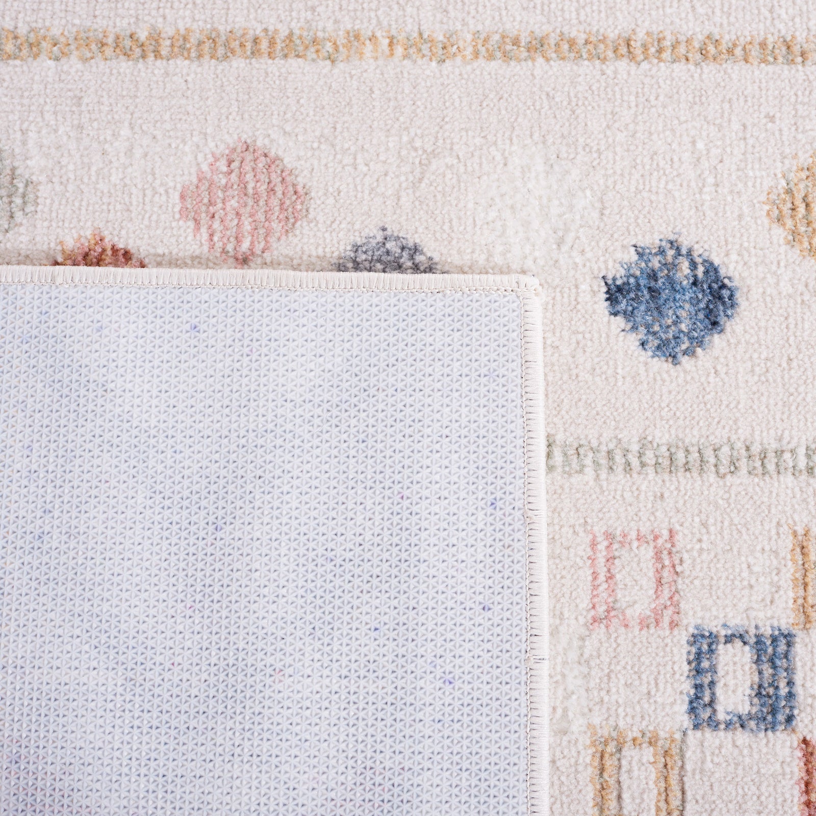 Contrasting underside showcases the backing detail against the patterned face || BLR226B-5 || backing_room