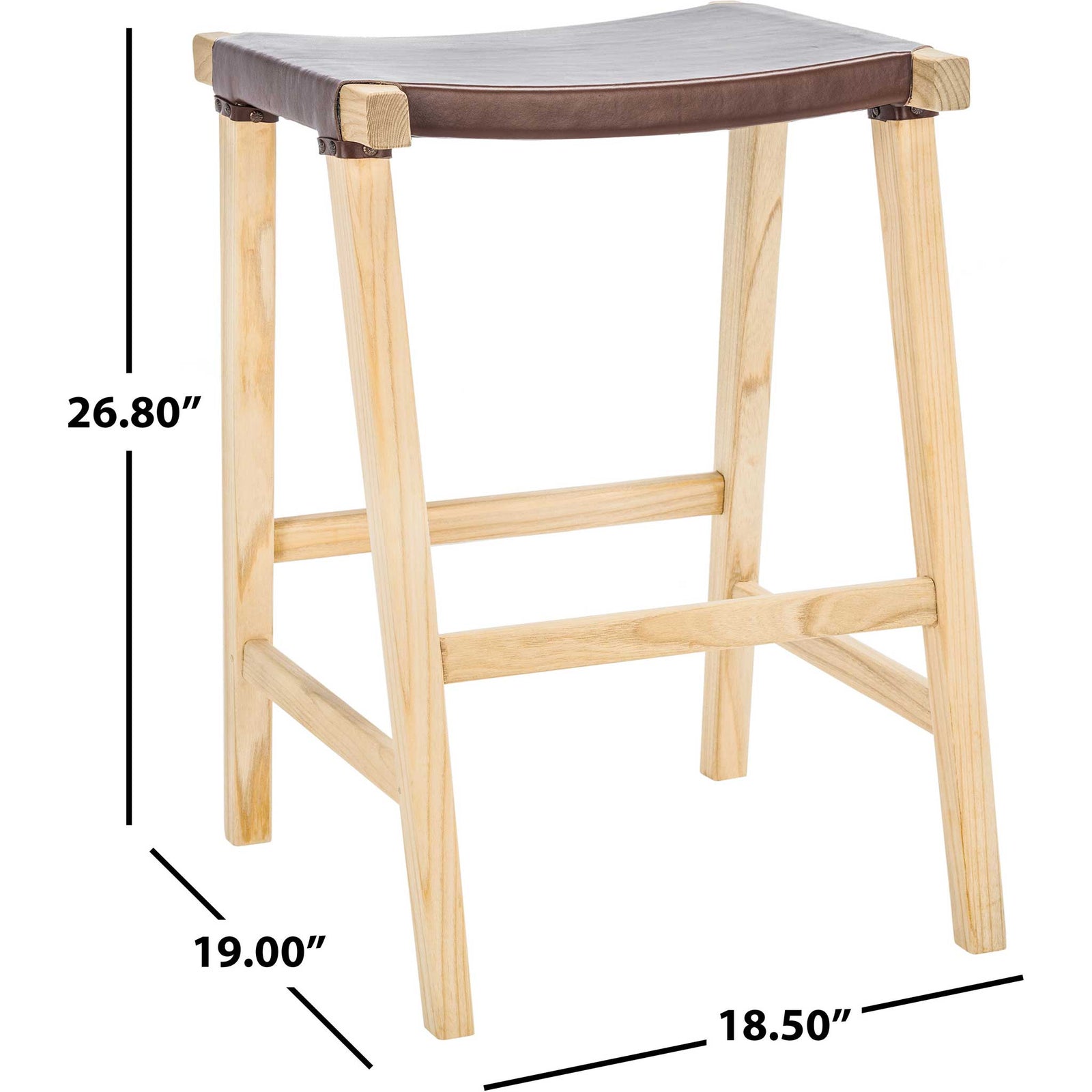 Aali Rectangle Bar Stool Cognac/Natural