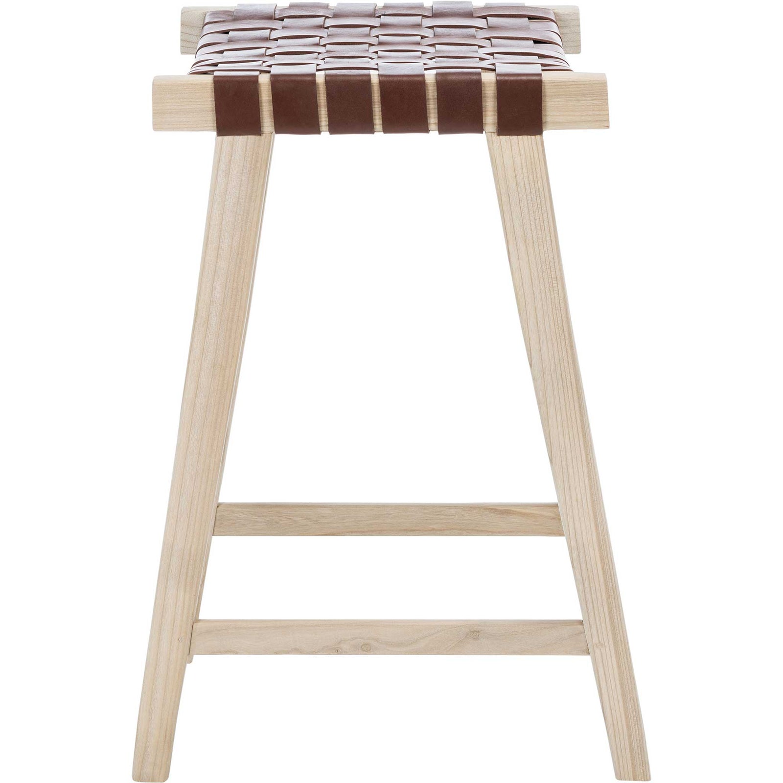 Abril Rectangle Bar Stool Cognac/Natural