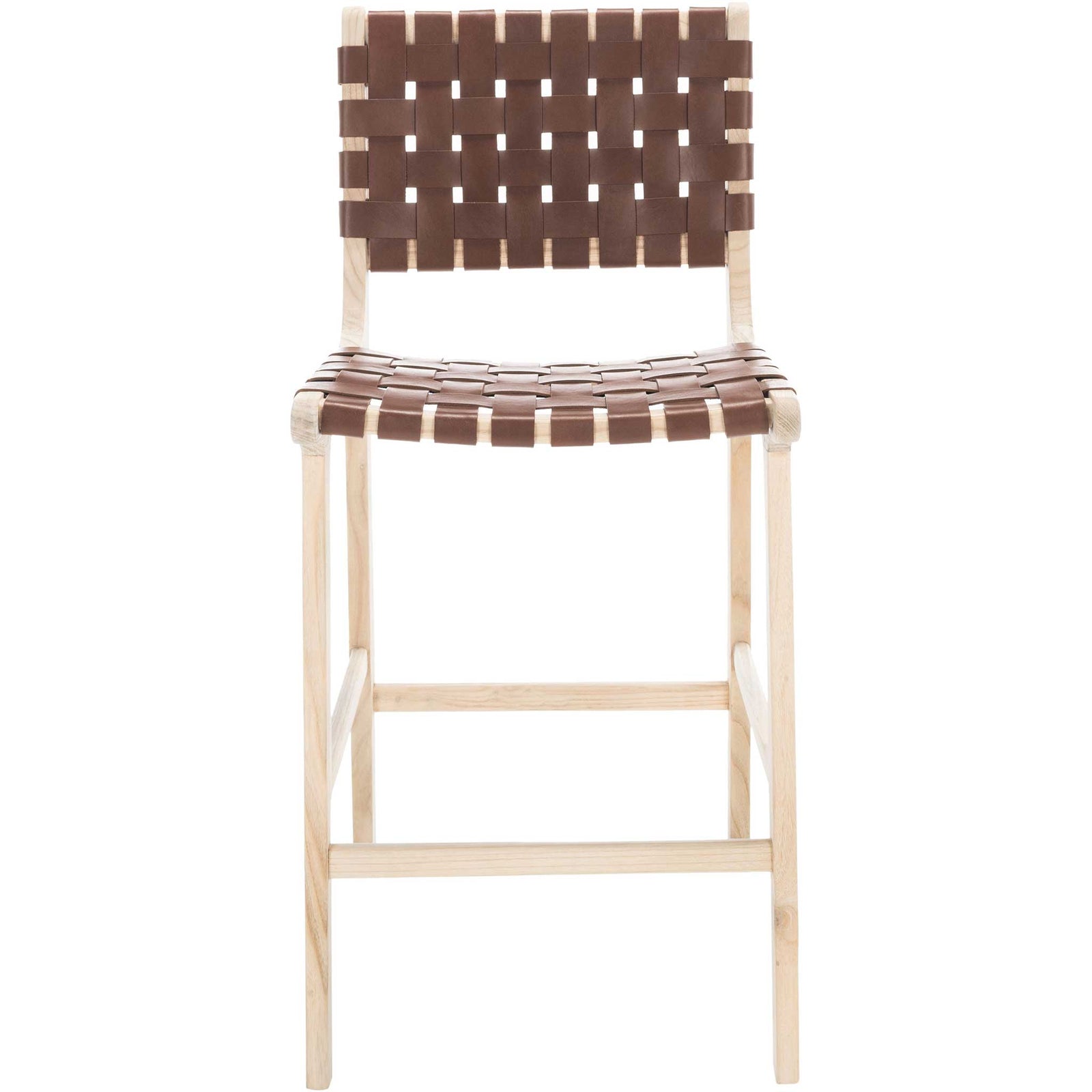 Adalet Leather Bar Stool Cognac/Natural