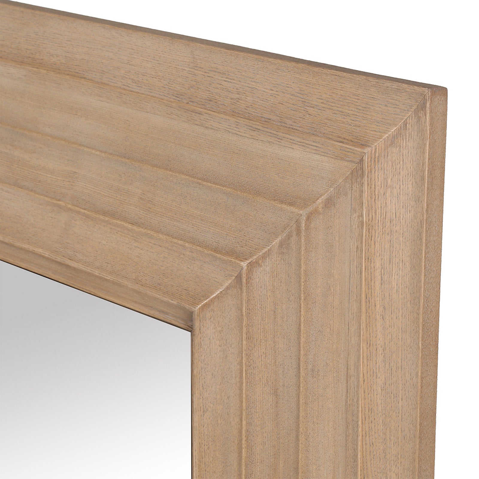 Soft natural grain and mitered corners highlight the frame's wide, tiered wood molding || CMI4005A || detail_studio