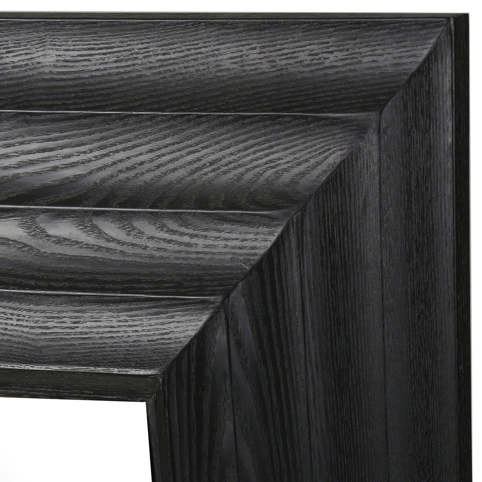 Deep black wood grain and mitered corners accent the frame's stepped profile || CMI4005C || detail_studio