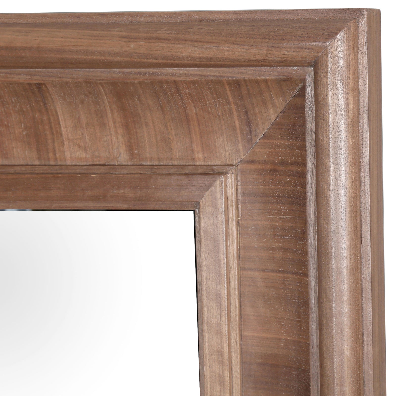 Walnut-toned veneer shows rich wood grain across the layered, mitered frame. || CMI4008B || detail_studio
