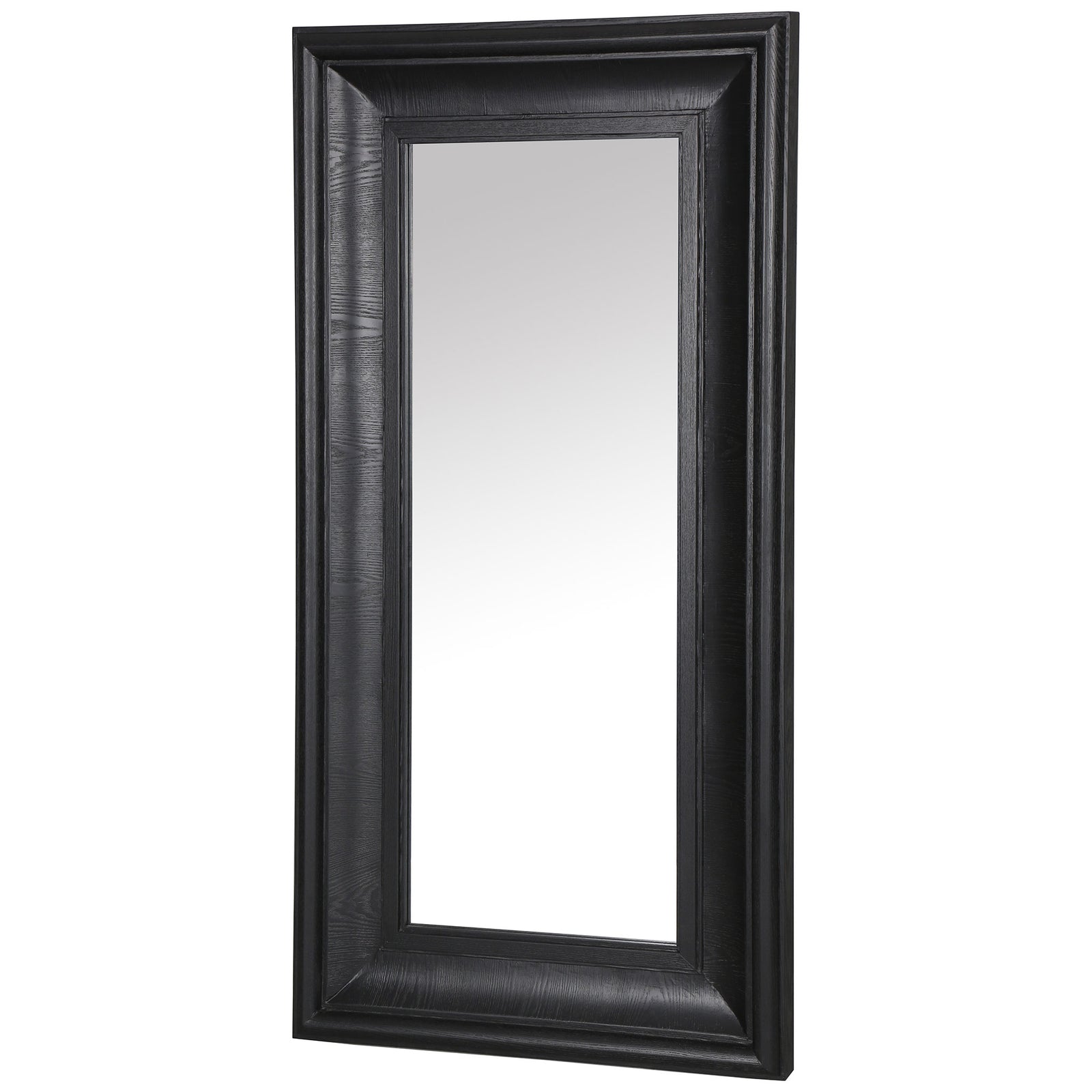 An inset reflective panel is wrapped in thick, layered black molding for dramatic depth. || CMI4008C || front_angle_studio