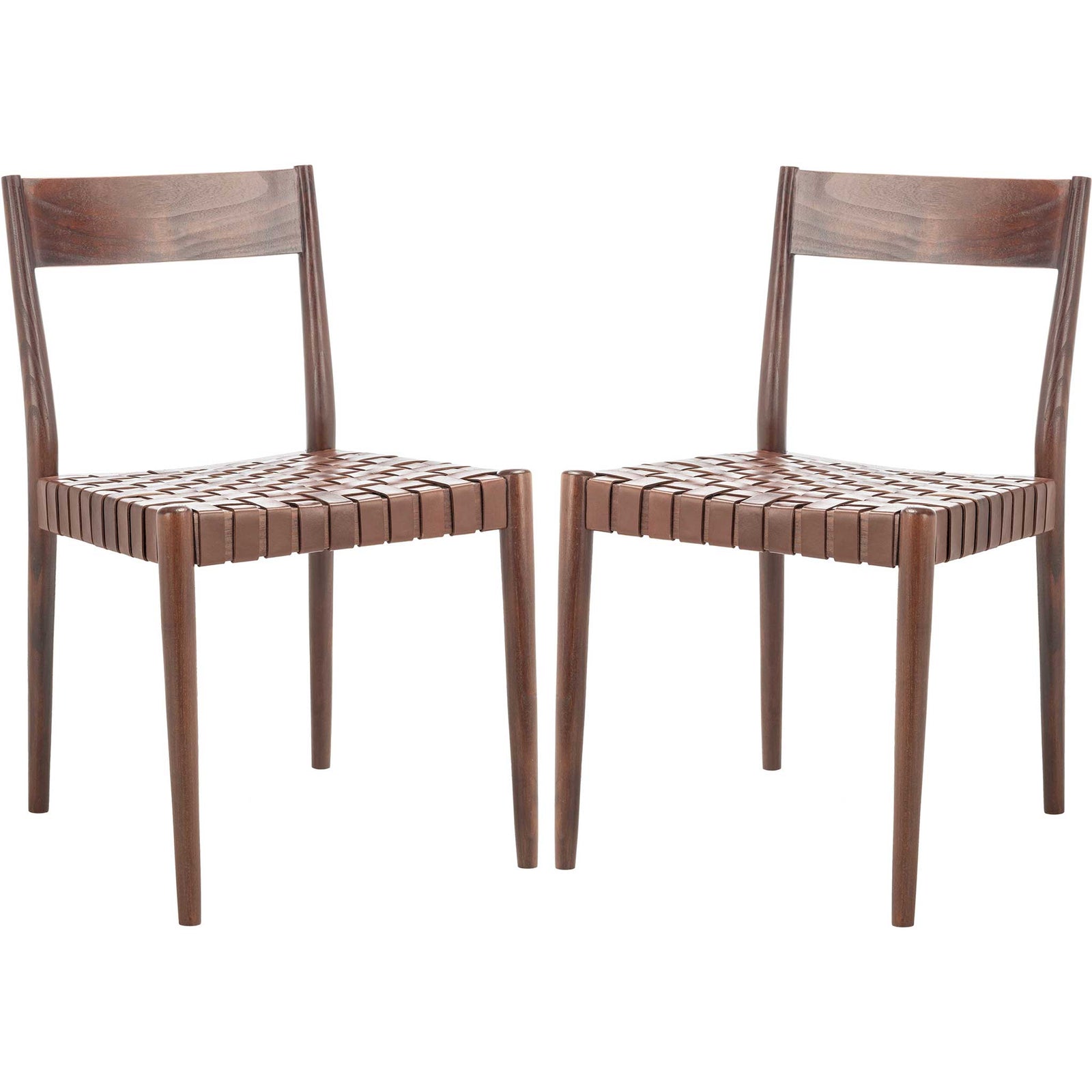 Eliza Leather Dining Chair Cognac/Brown (Set of 2)