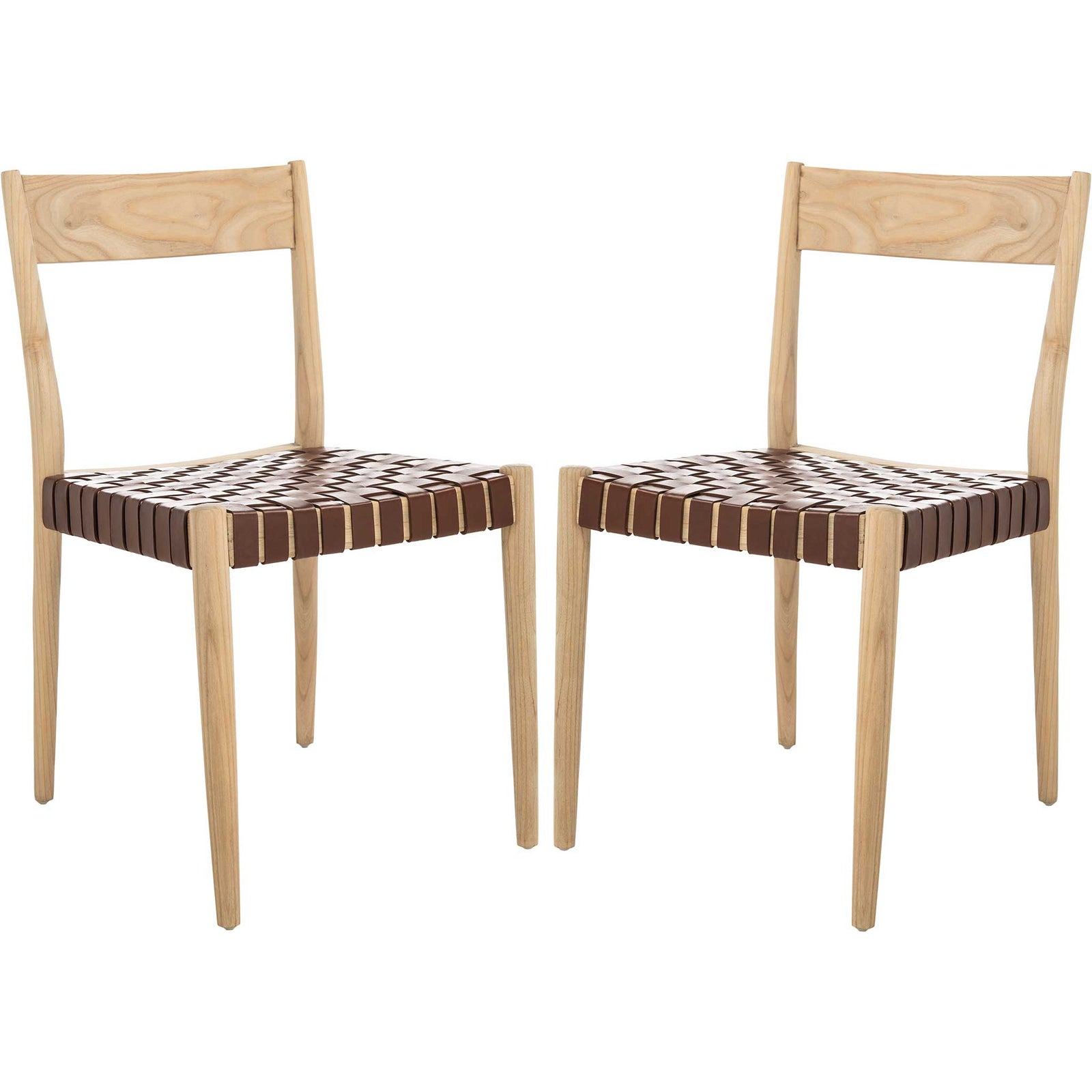 Eliza Leather Dining Chair Cognac/Natural (Set of 2)
