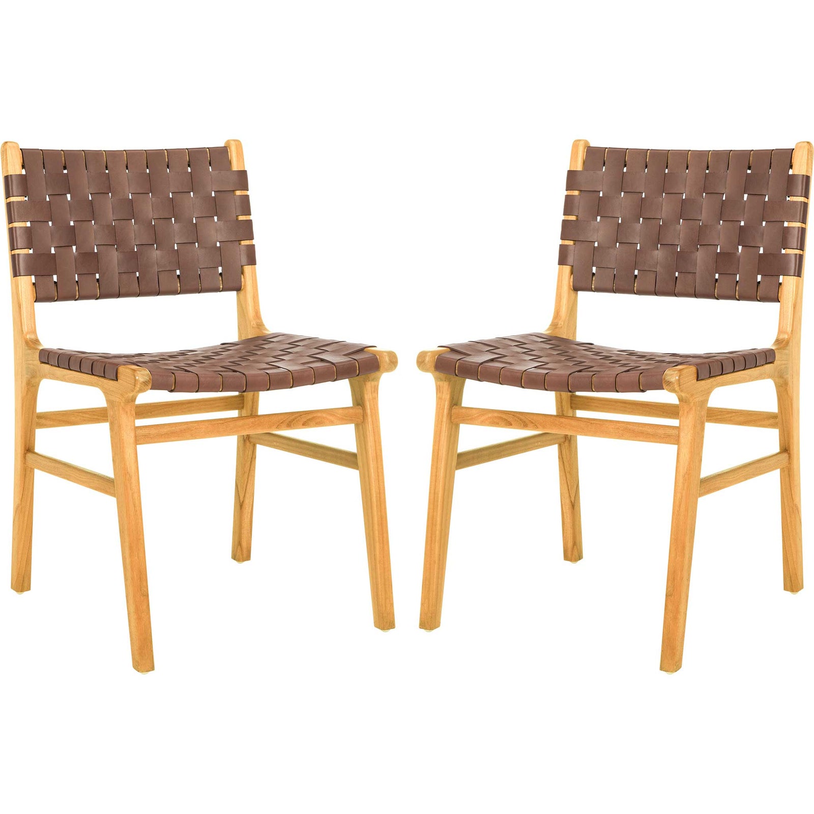 Tara Woven Leather Dining Chair (Set of 2)