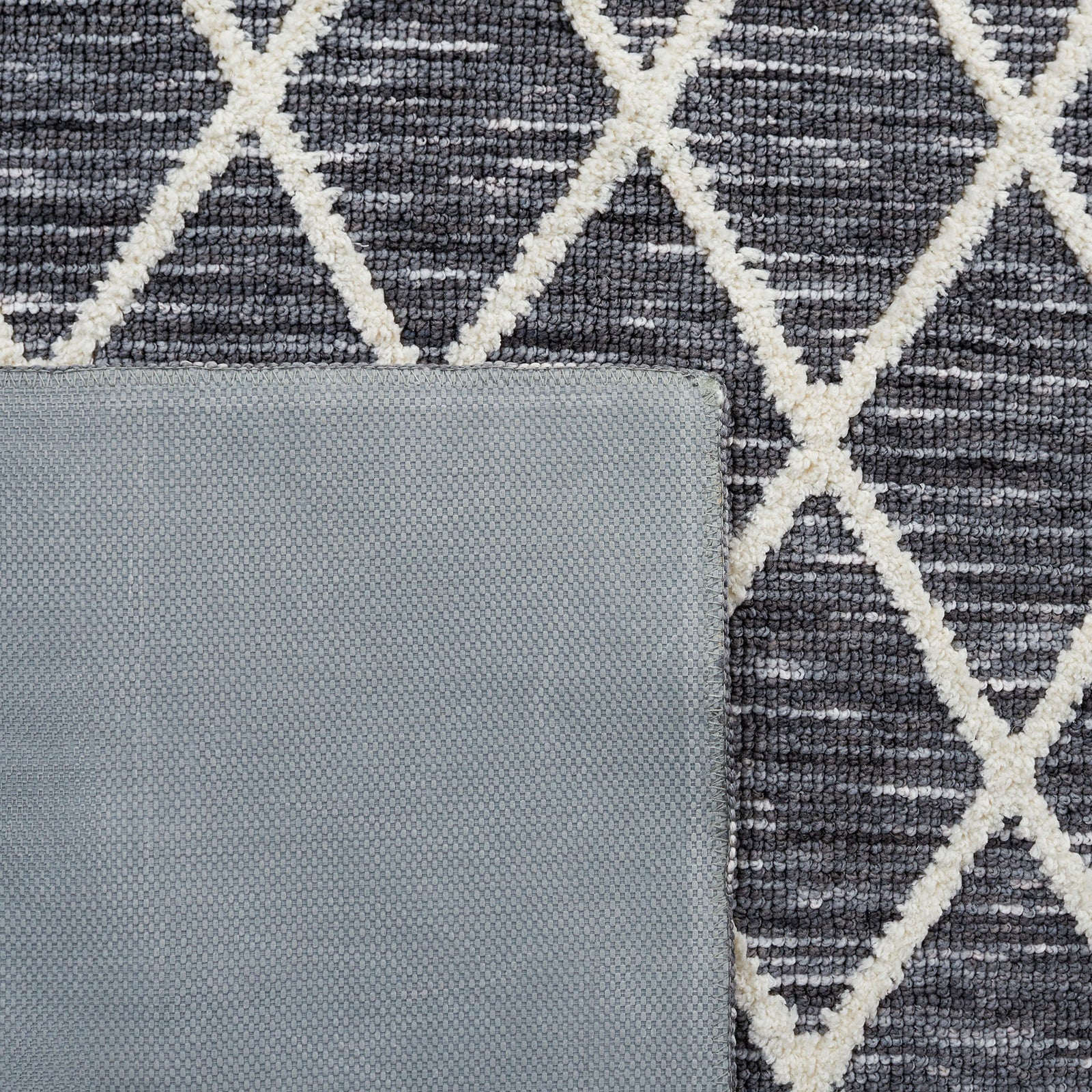 Textured backing contrasts the soft looped pile and neat serged edges || ECR112F-5 || backing_studio