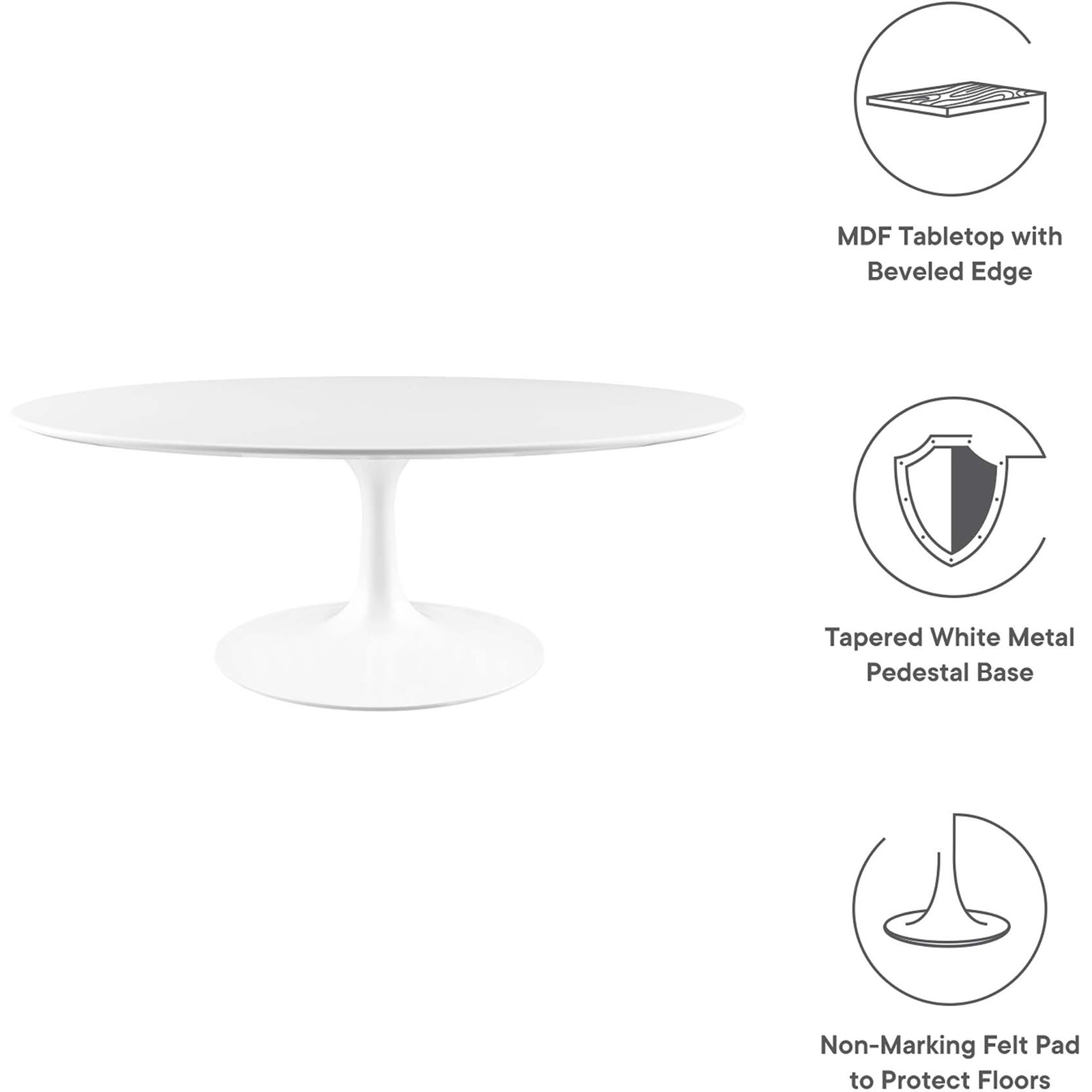 Lipton Oval Coffee Table White