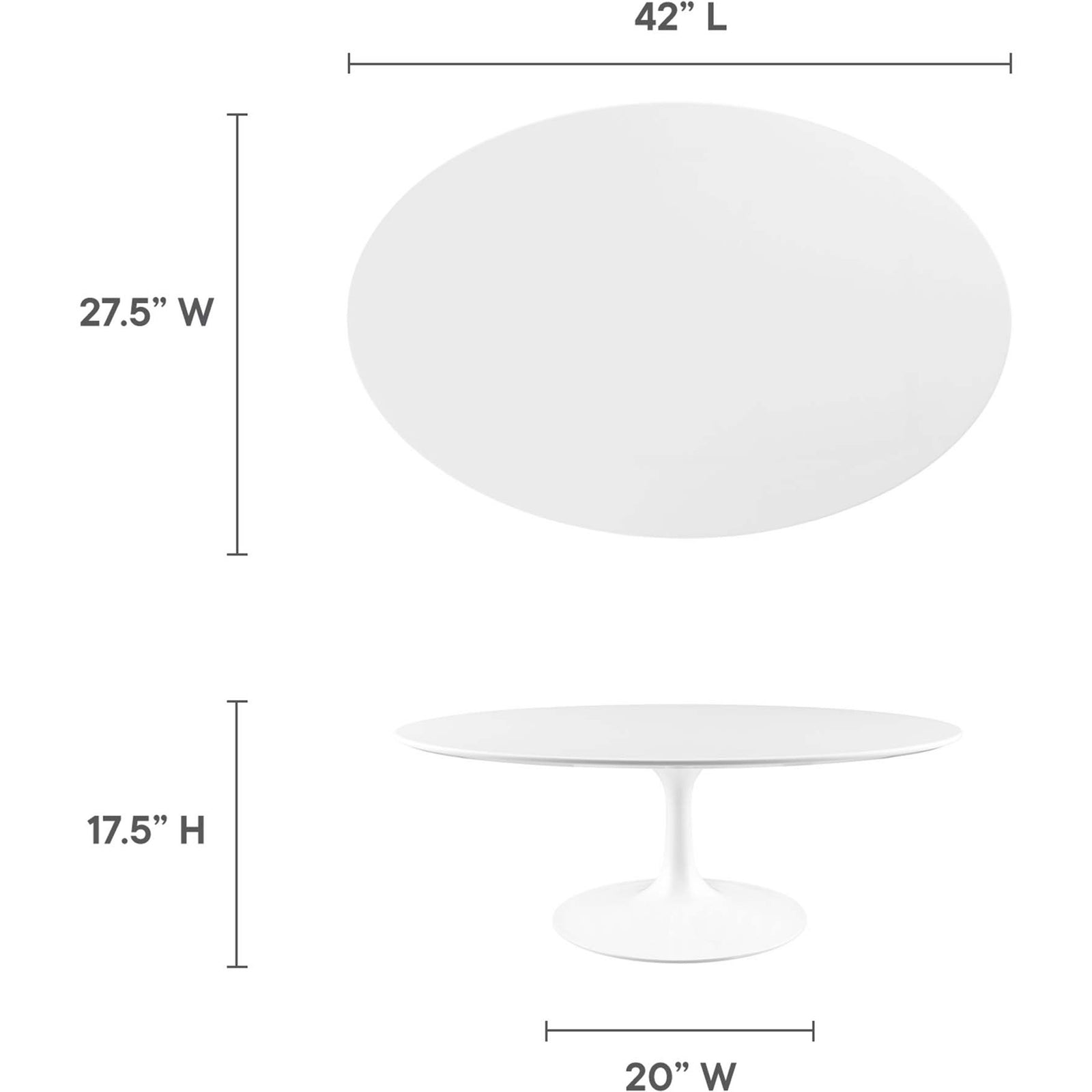 Lipton Oval Coffee Table White