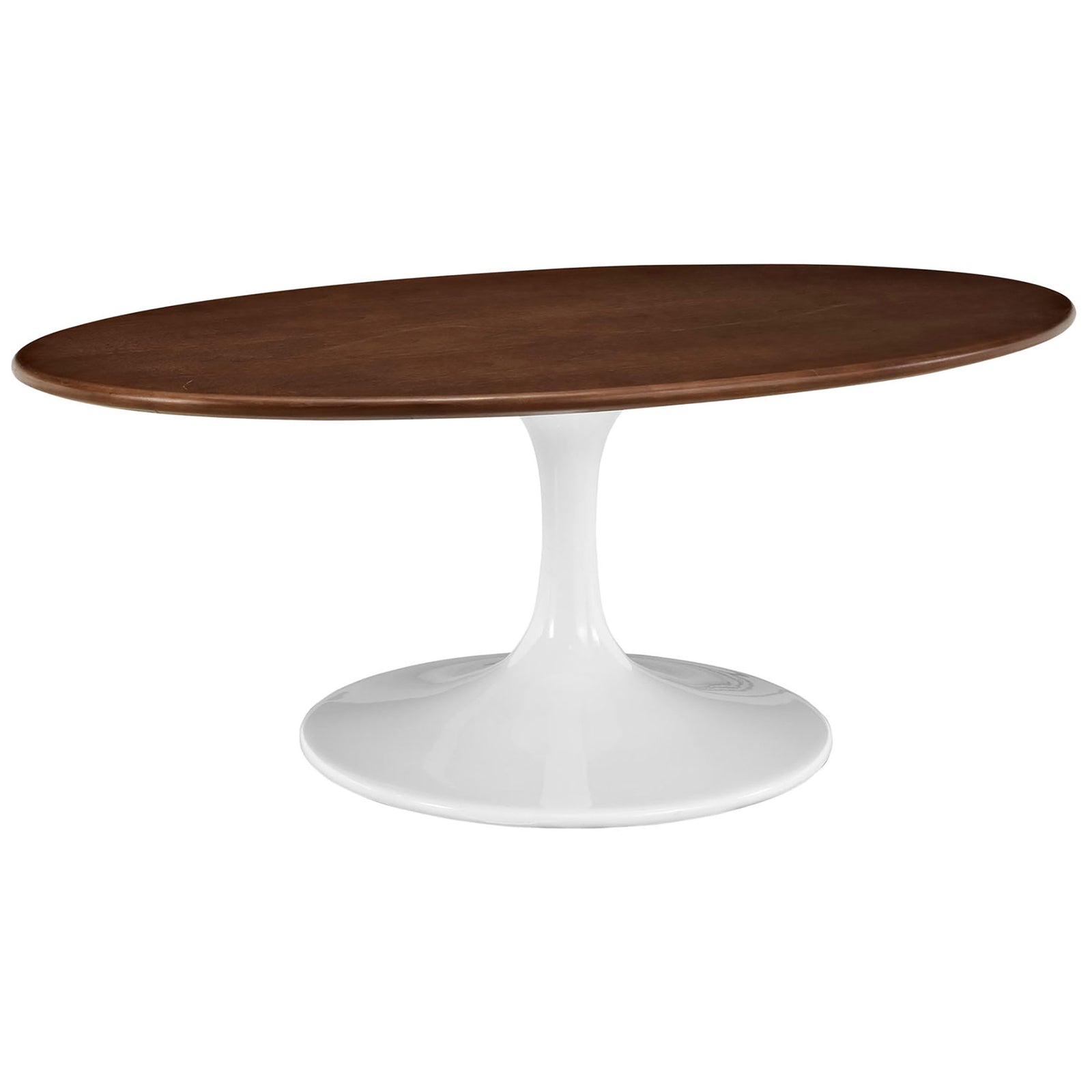 Lipton Oval Wood Coffee Table Walnut/White