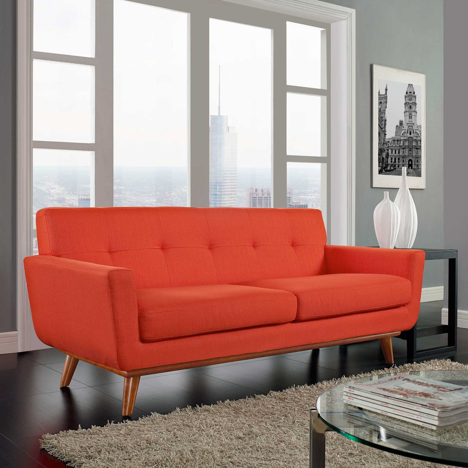 Emory Upholstered Loveseat Atomic Red