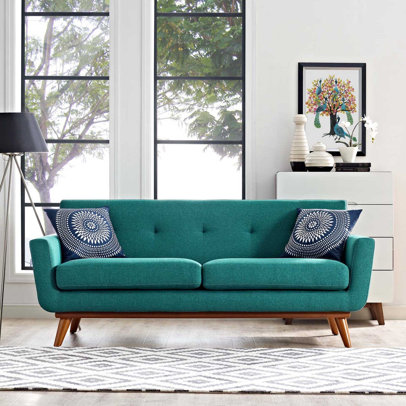 Emory Upholstered Loveseat Teal