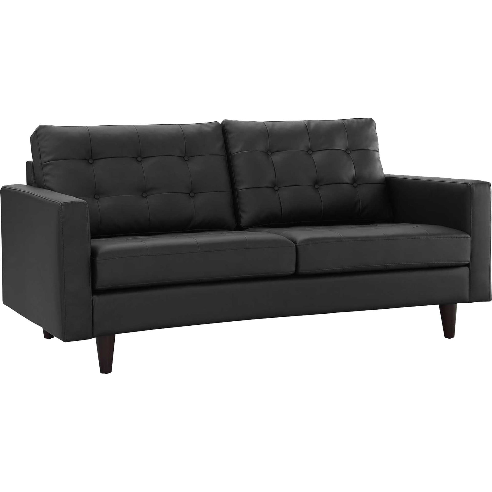 Era Leather Loveseat Black