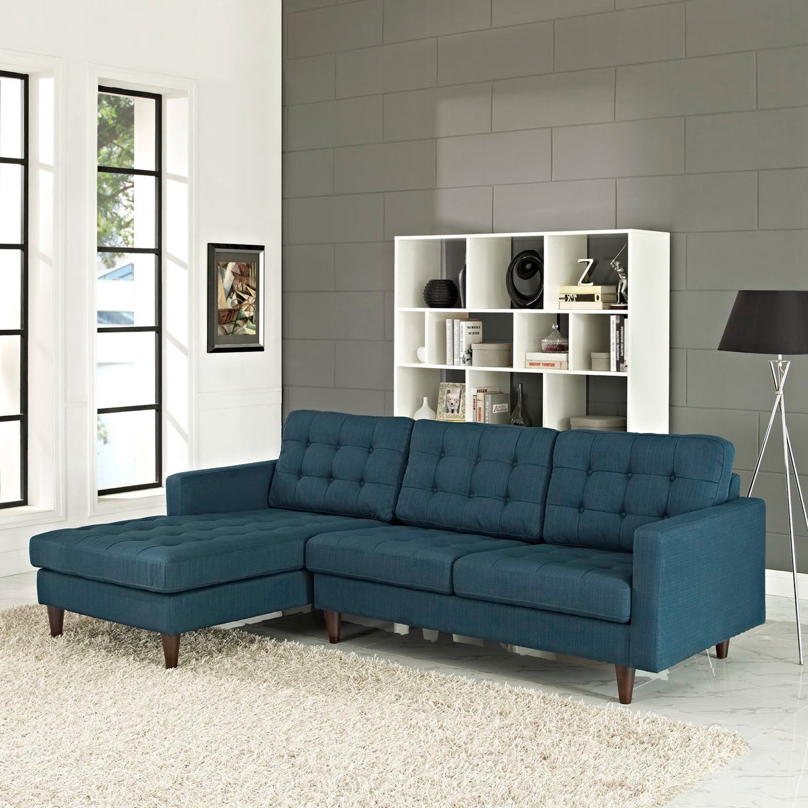 Emporia Upholstered Sectional Sofa Azure