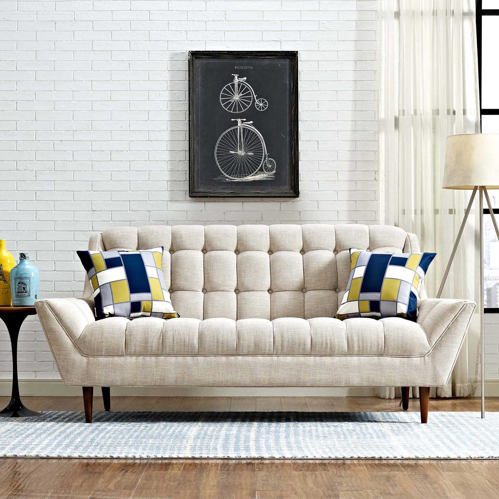 Reborn Fabric Loveseat Beige