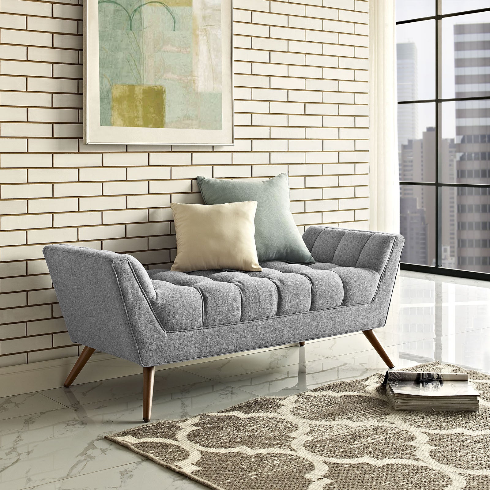 Reborn Fabric Bench Expectation Gray