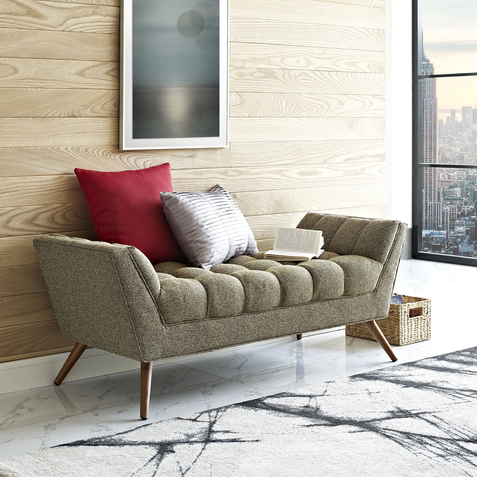 Reborn Fabric Bench Oatmeal