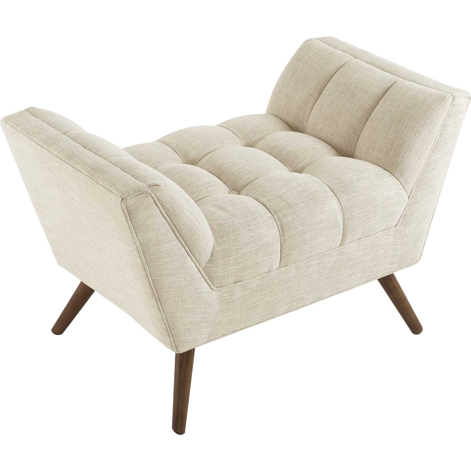 Reborn Fabric Short Ottoman Beige