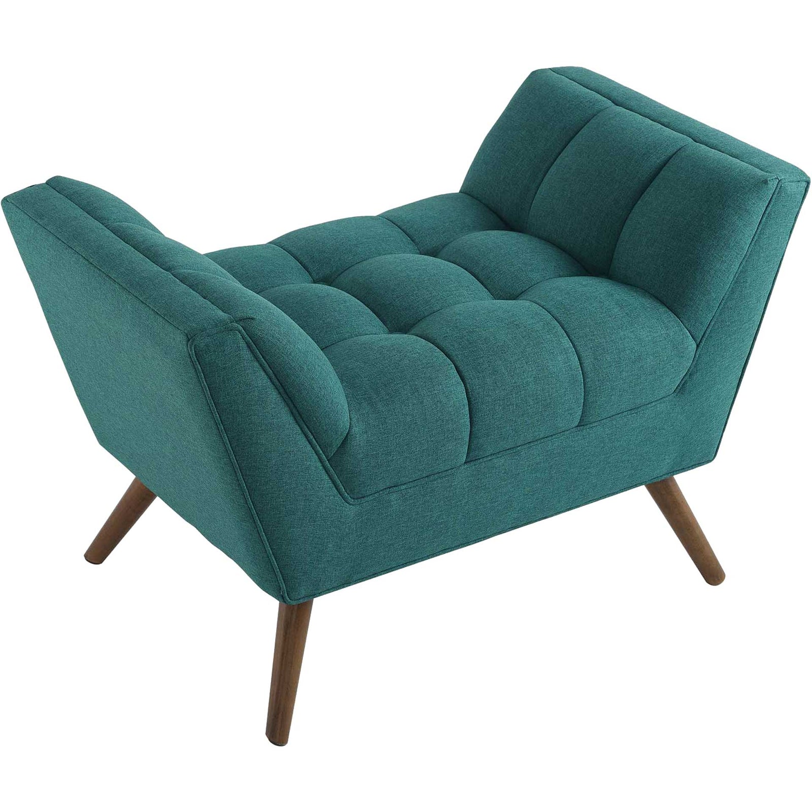 Reborn Fabric Short Ottoman Teal