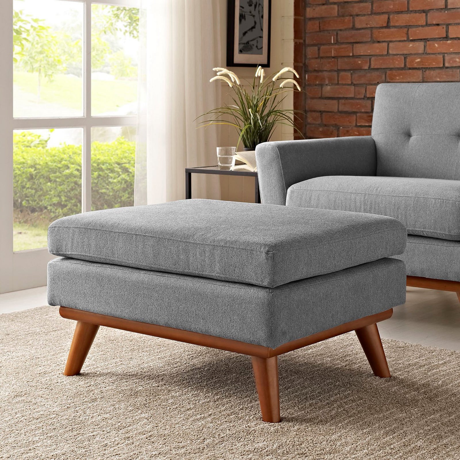 Englewood Fabric Ottoman Expectation Gray