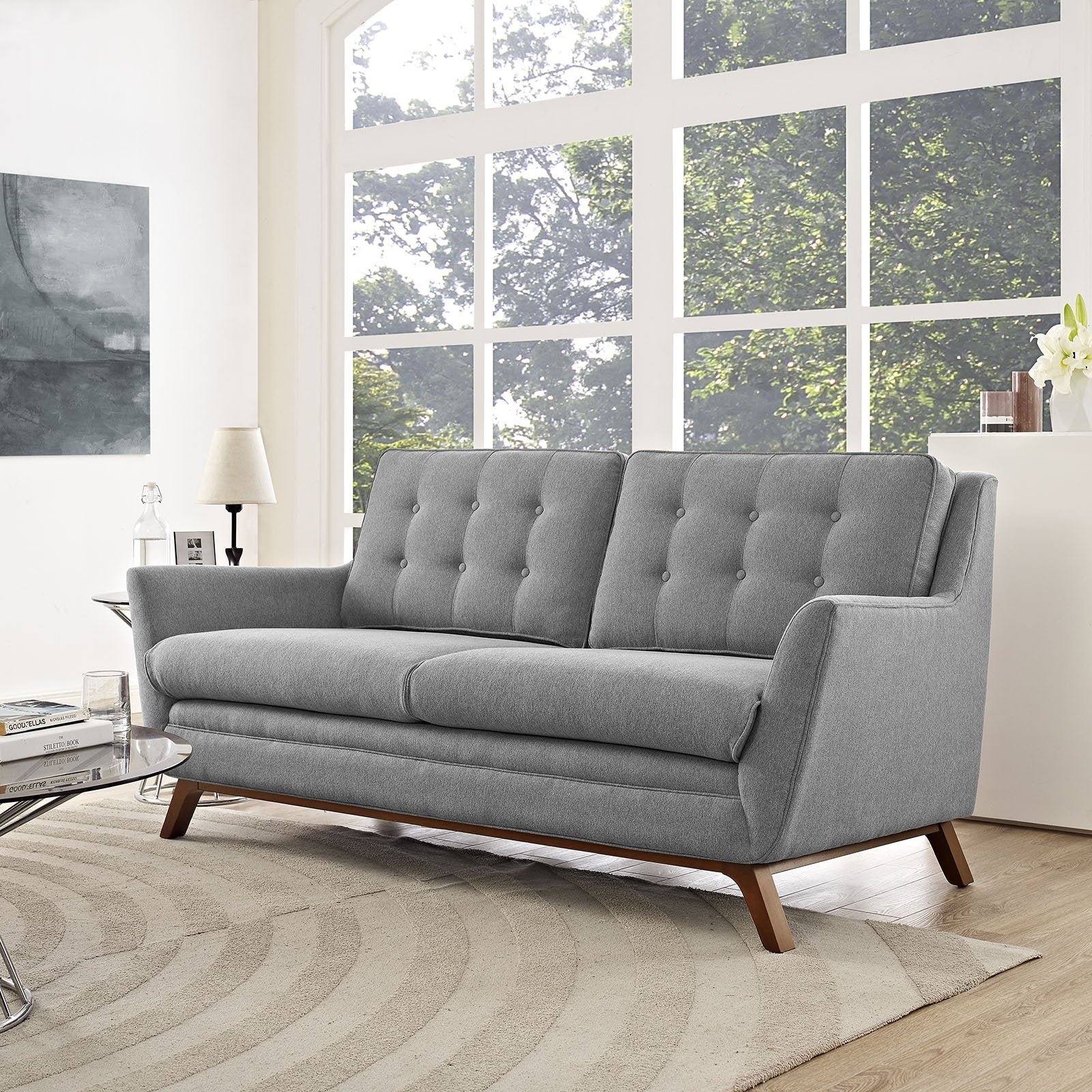 Beowulf Fabric Loveseat Expectation Gray