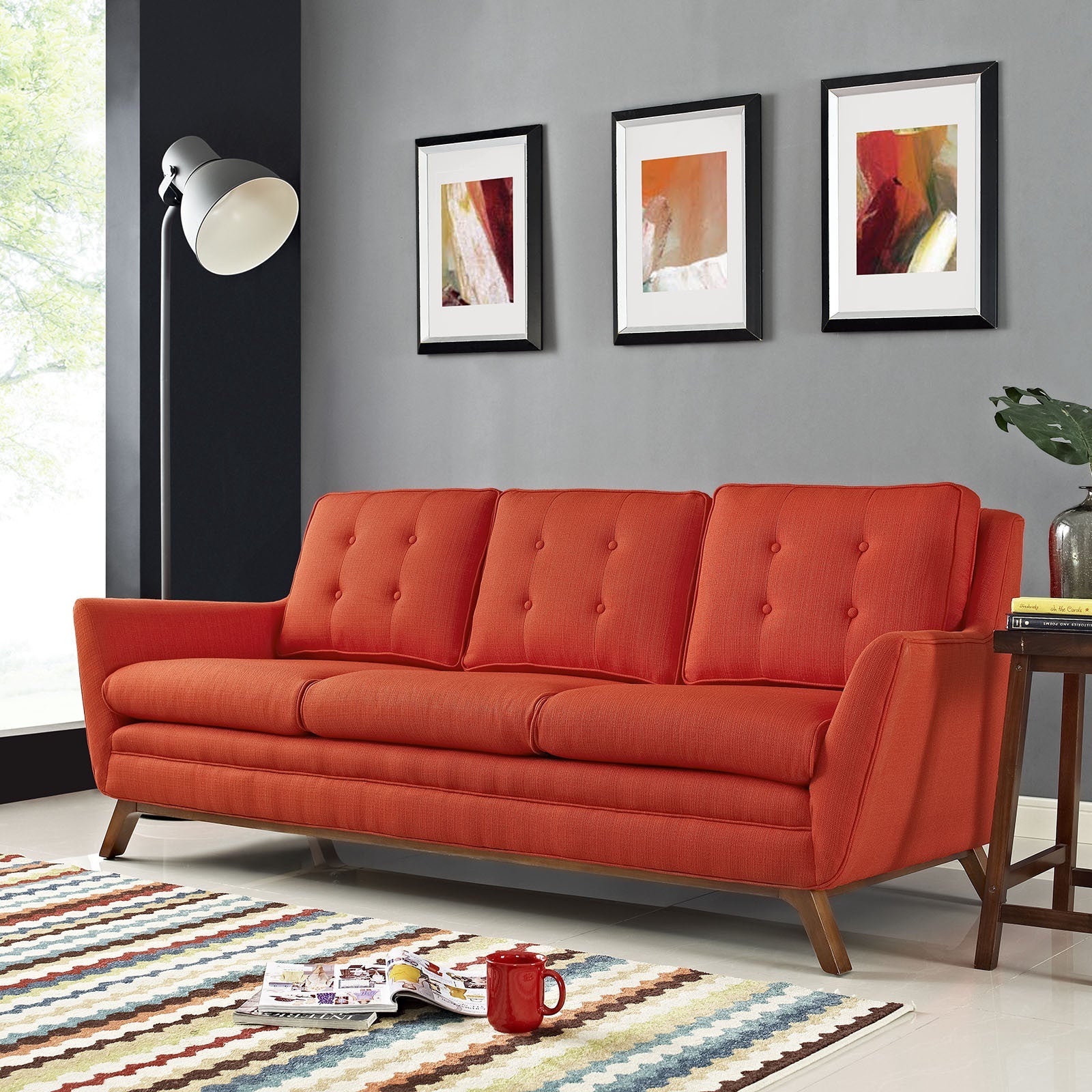 Beowulf Fabric Sofa Atomic Red