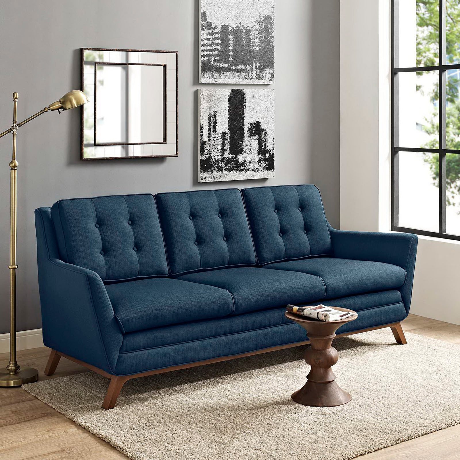 Beowulf Fabric Sofa Azure