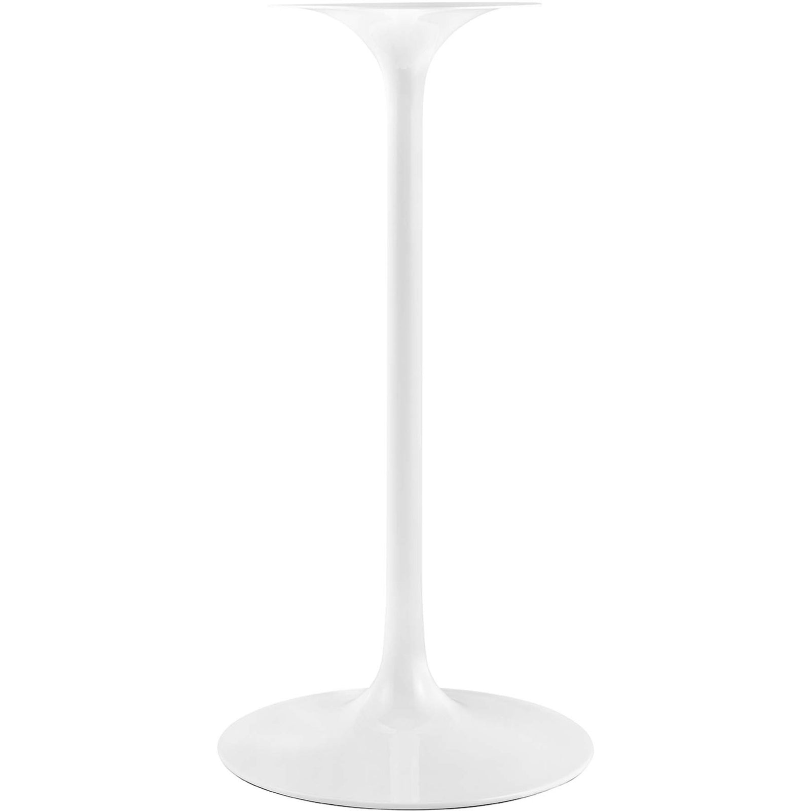 Glossy white pedestal base with a smooth, tapered silhouette || EEI-1827-WHI || leg_studio