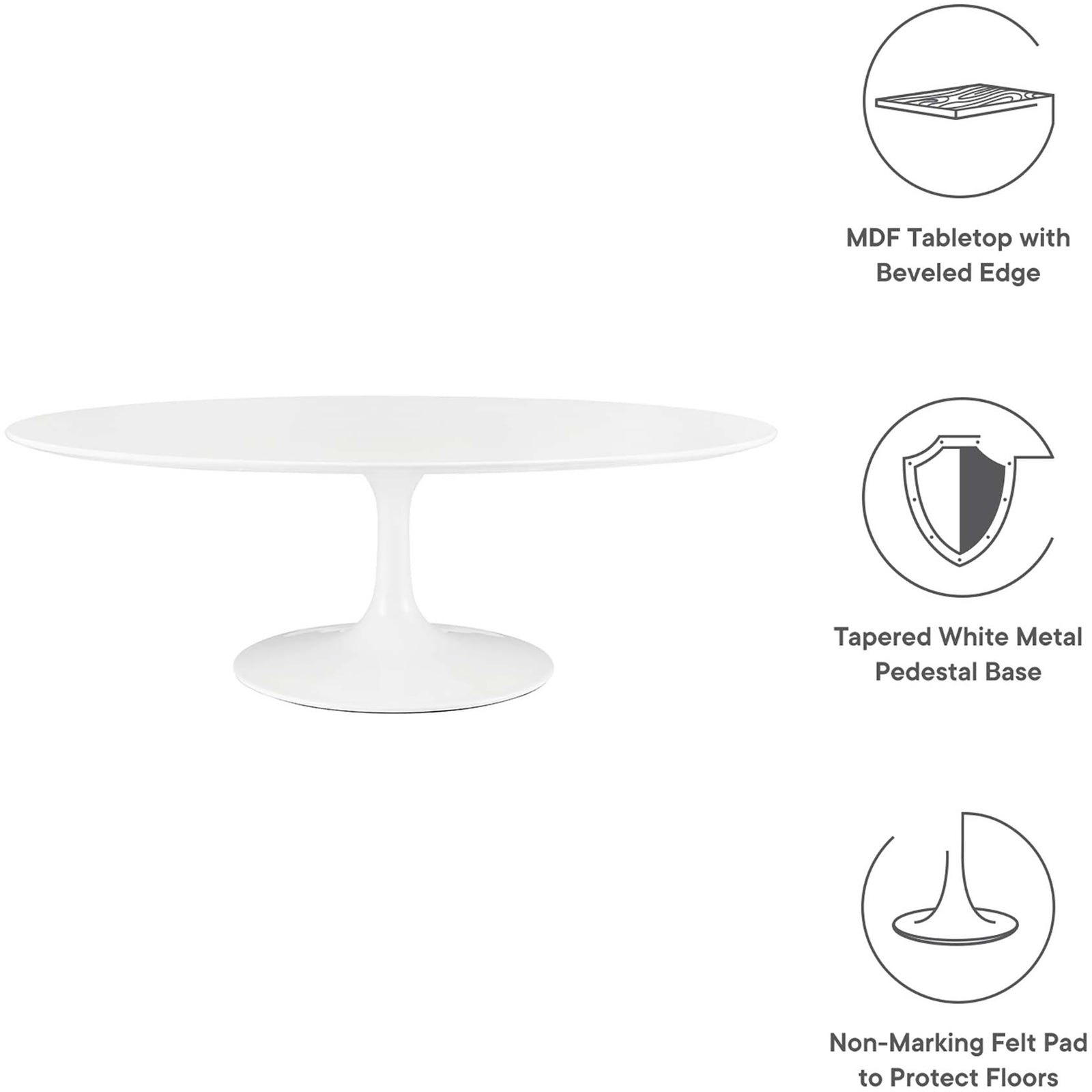 Lipton Oval Coffee Table White