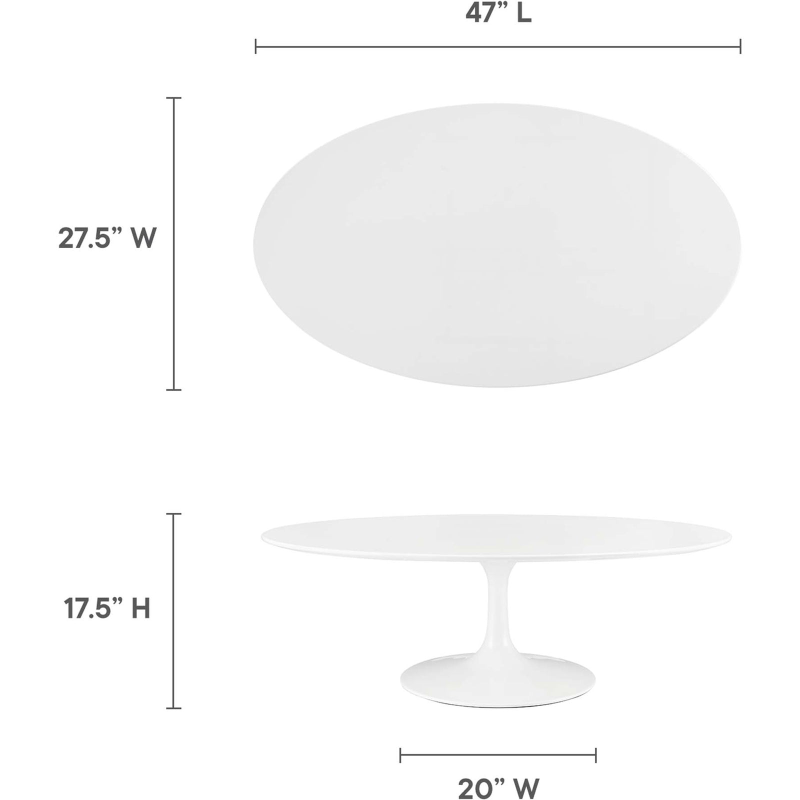 Lipton Oval Coffee Table White