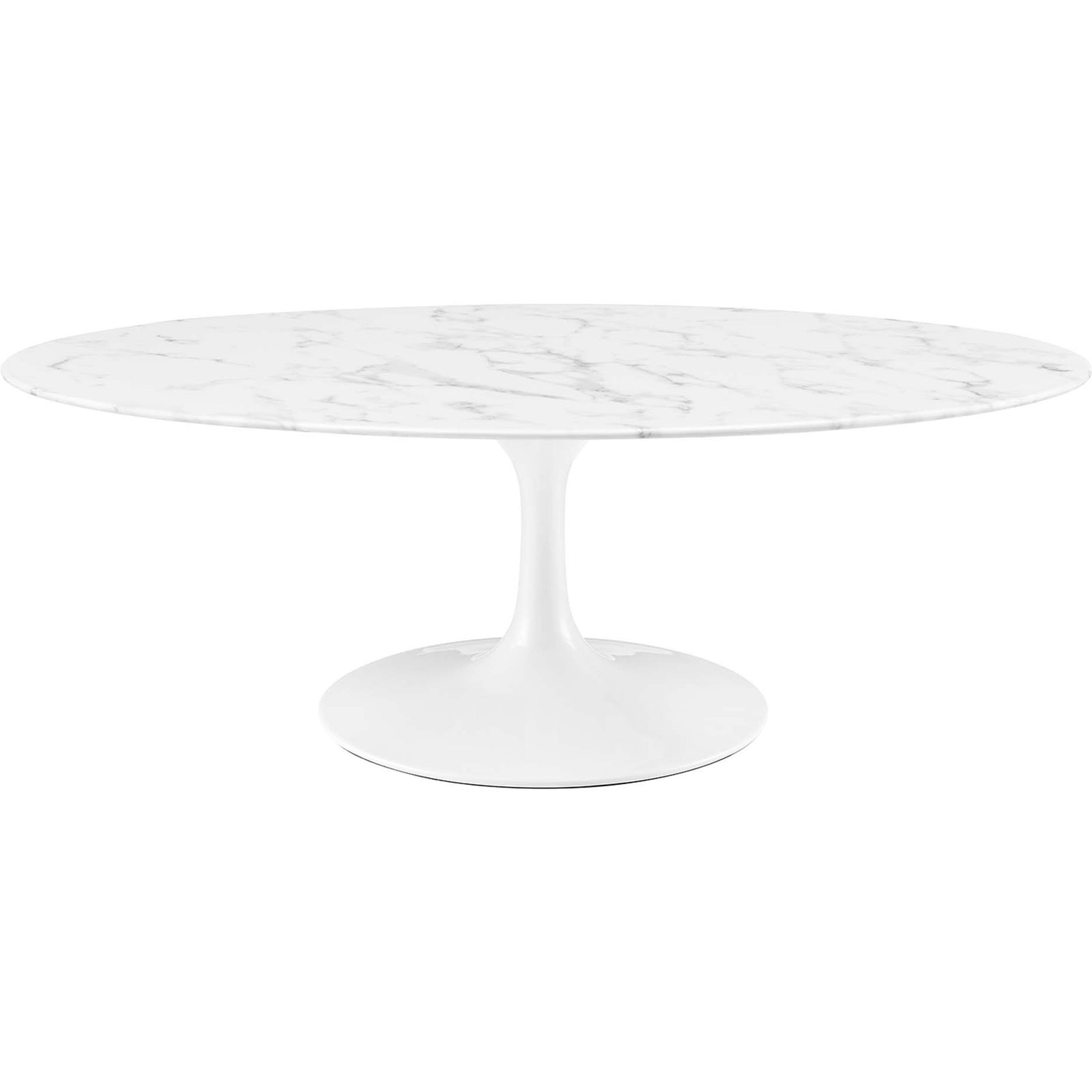 Lipton Oval Coffee Table White Marble