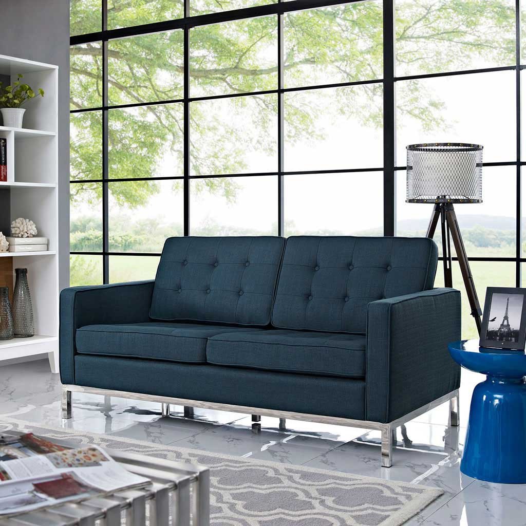 Lyte Fabric Loveseat Azure