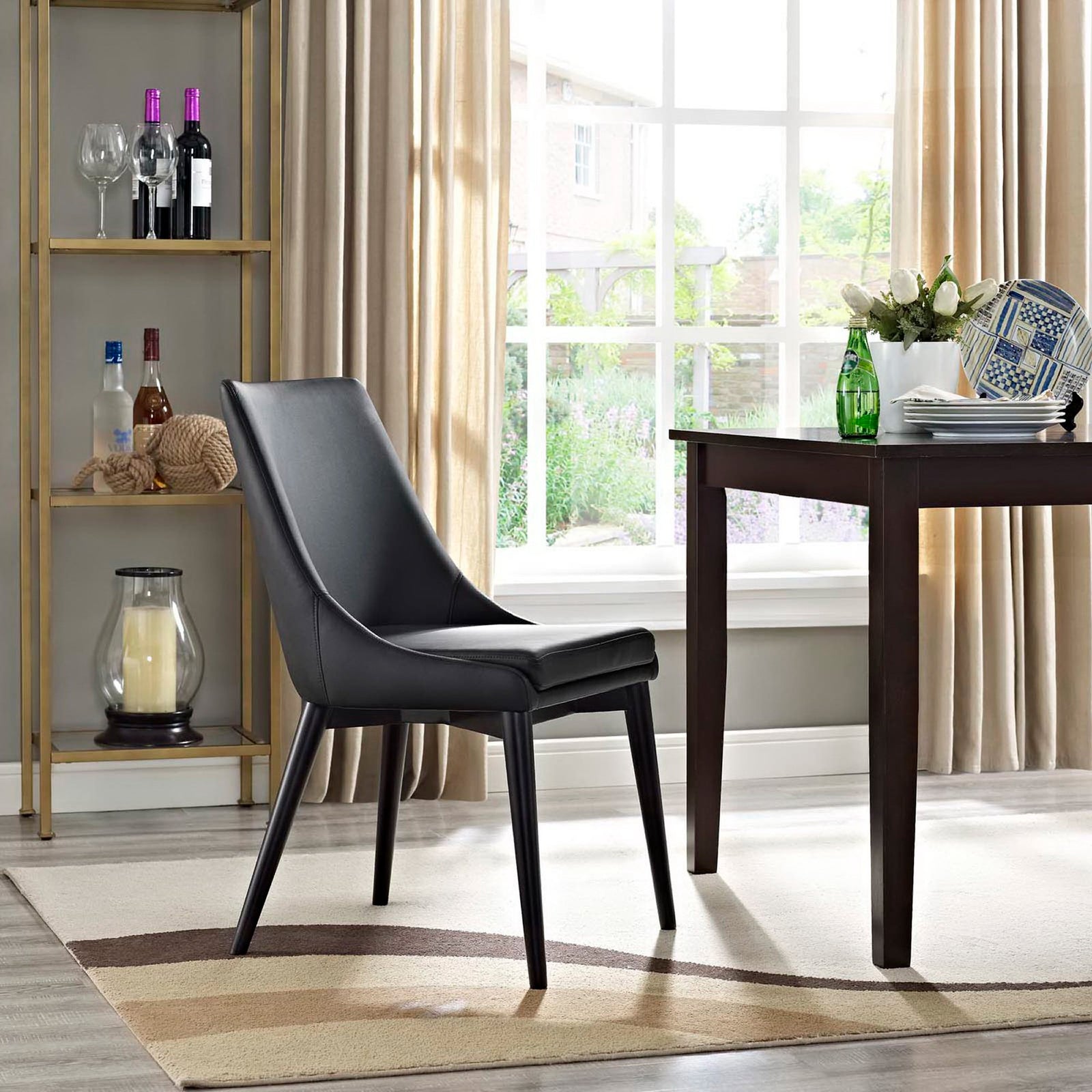 Victoria Vinyl Dining Chair Black