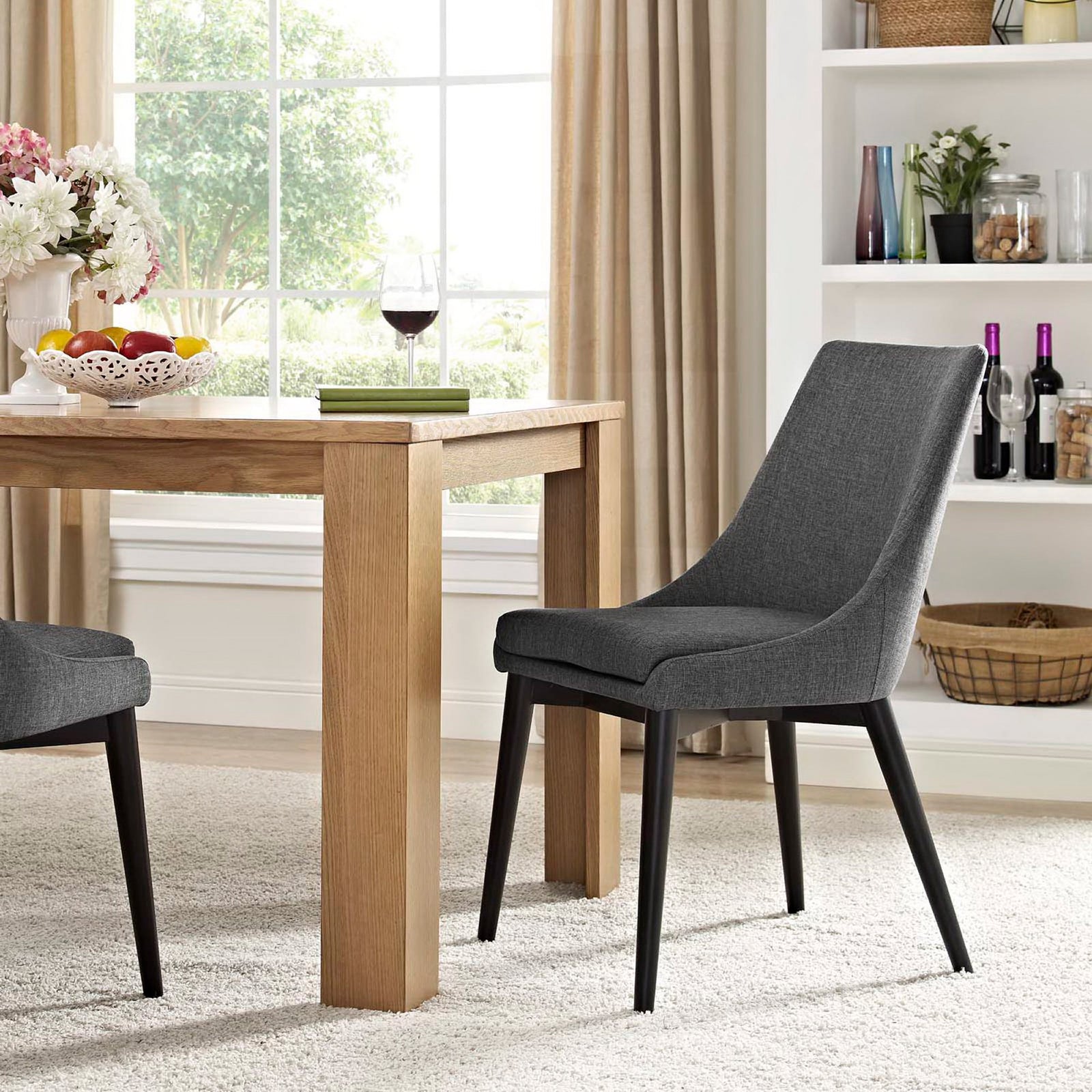Victoria Fabric Dining Chair Gray