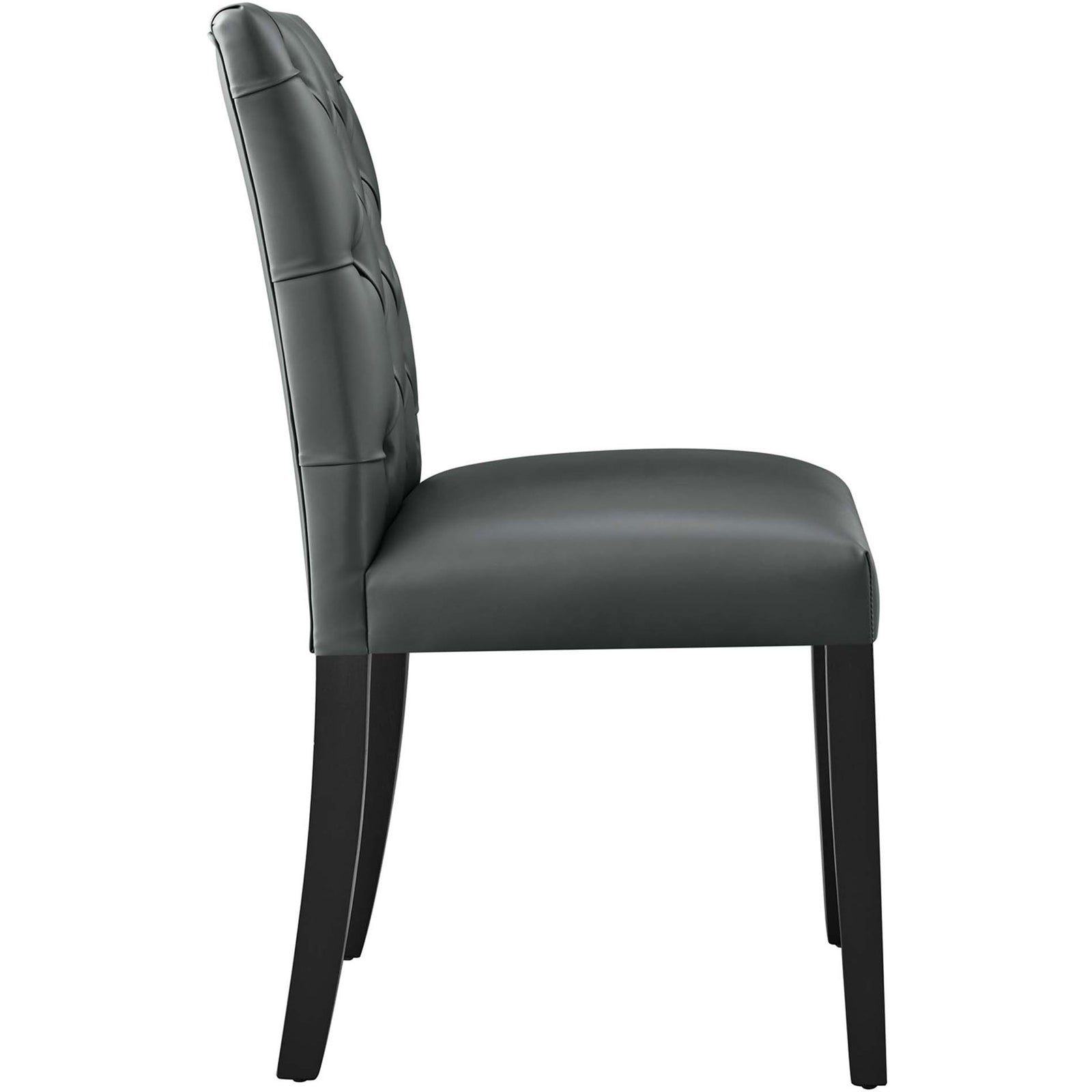 Duchess dining chair with plush seat cushion and gently curved back for supportive comfort || EEI-2230-GRY || side_studio