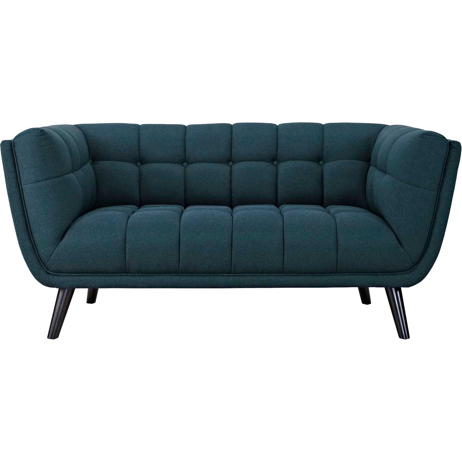 Banister Upholstered Fabric Loveseat Blue