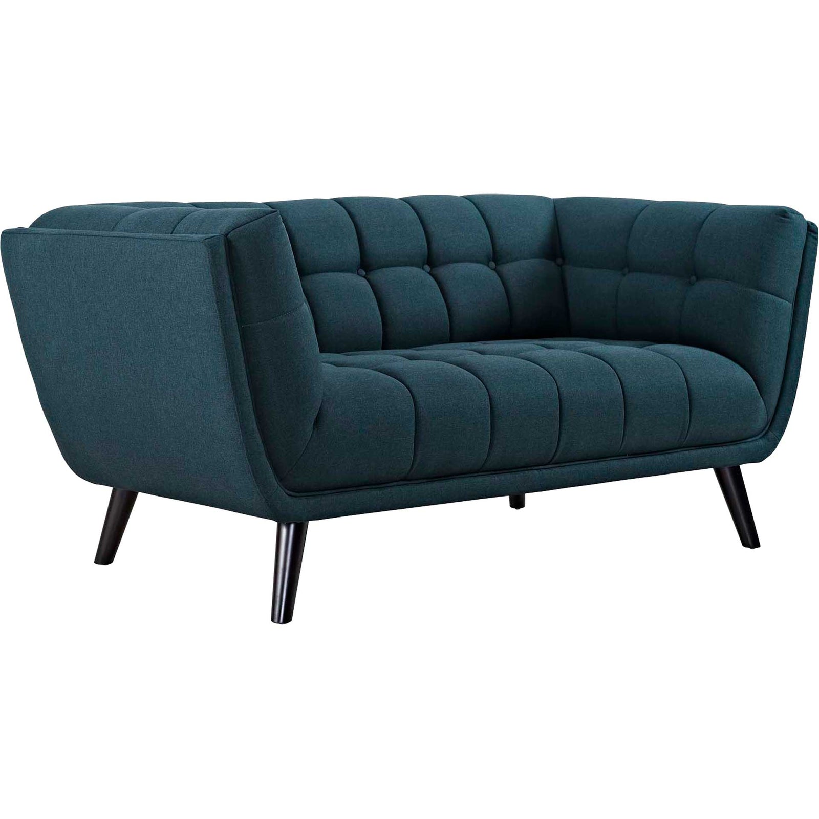 Banister Upholstered Fabric Loveseat Blue