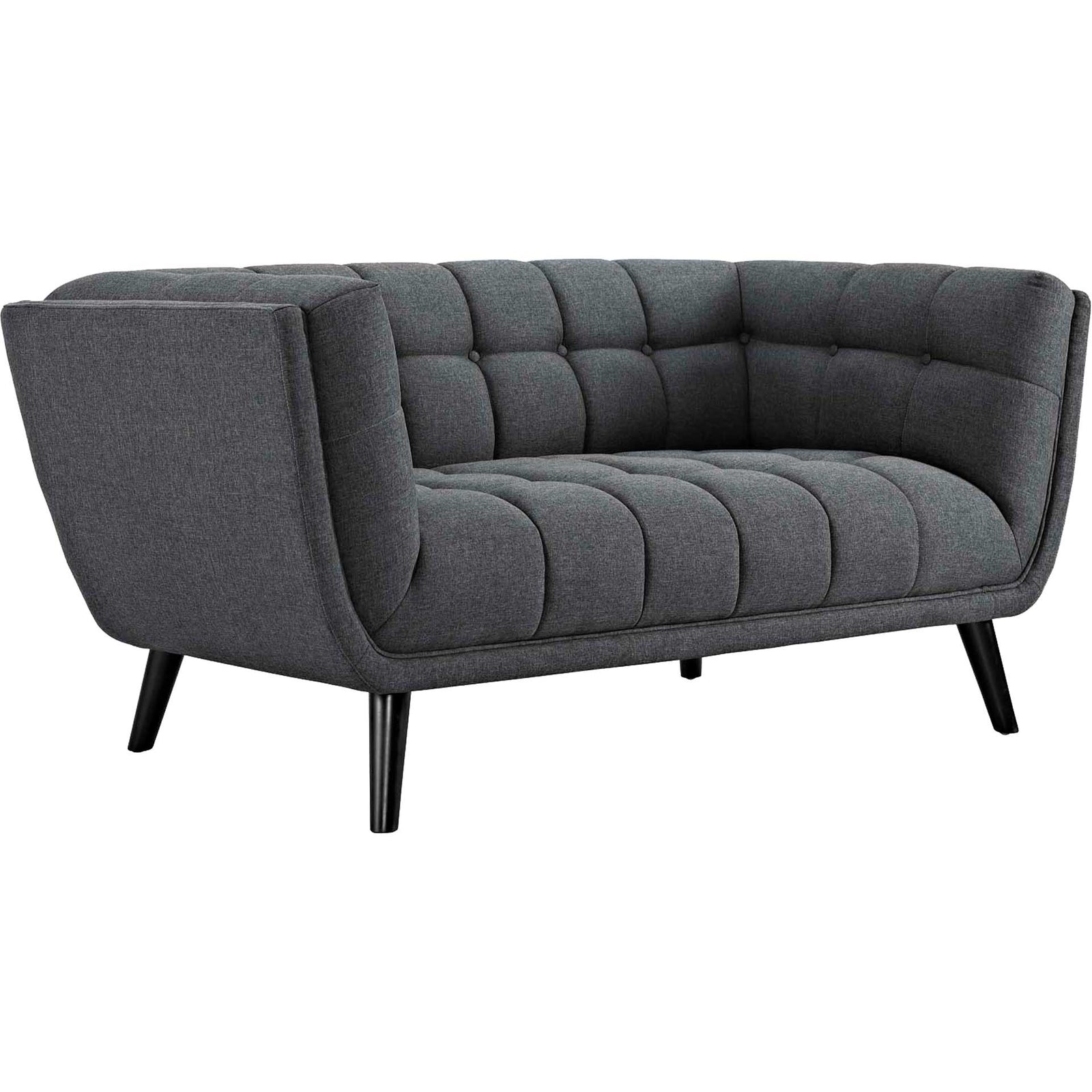 Banister Upholstered Fabric Loveseat Gray