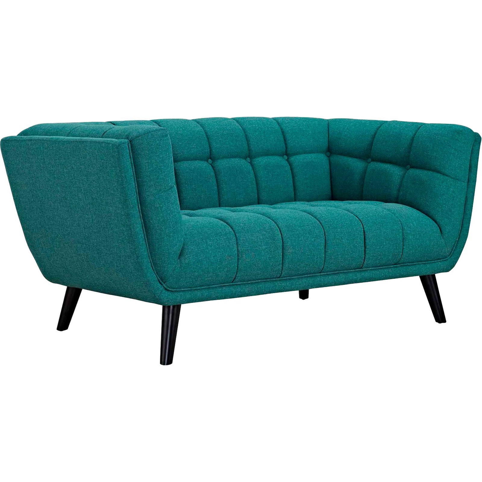 Banister Upholstered Fabric Loveseat Teal