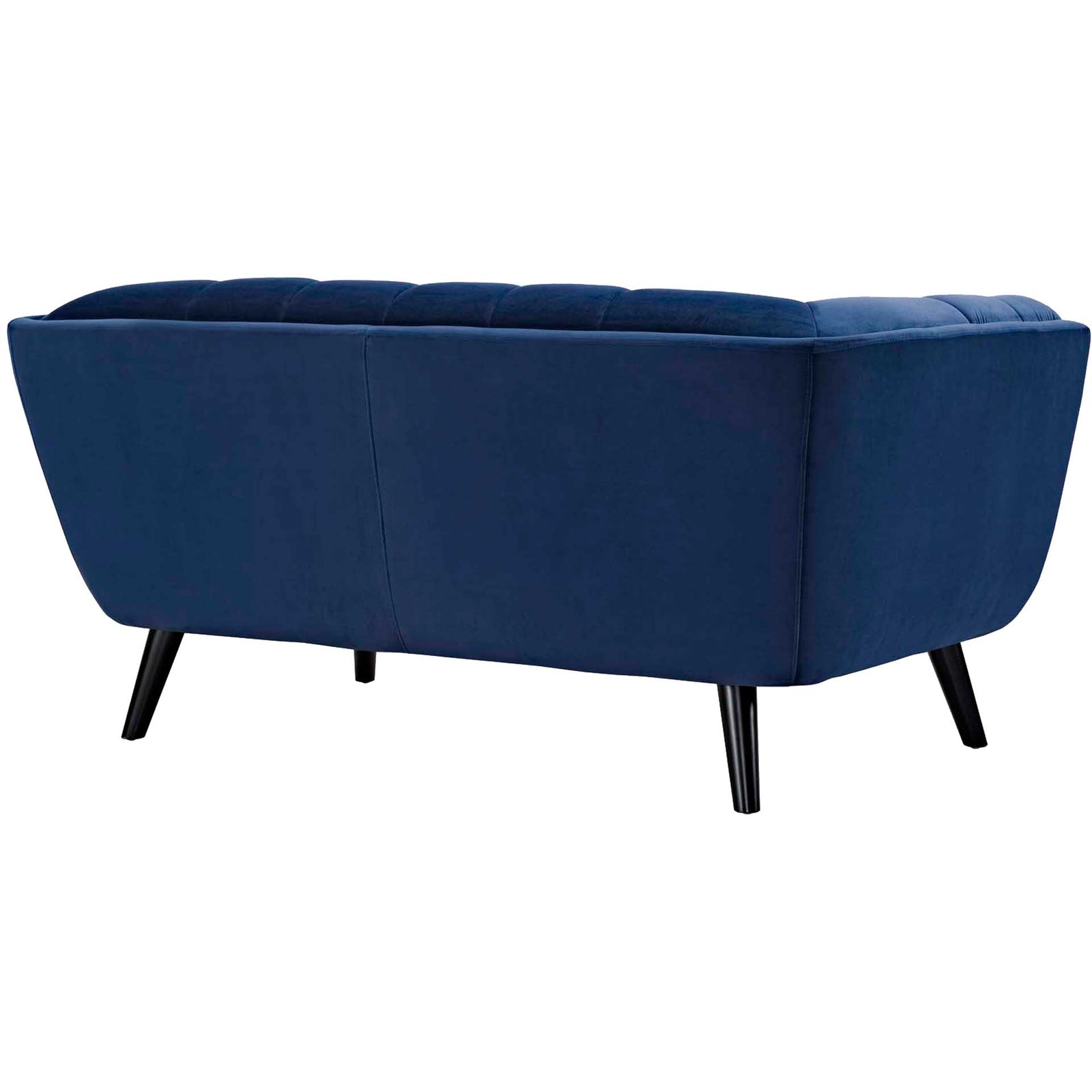 Banister Velvet Loveseat Navy