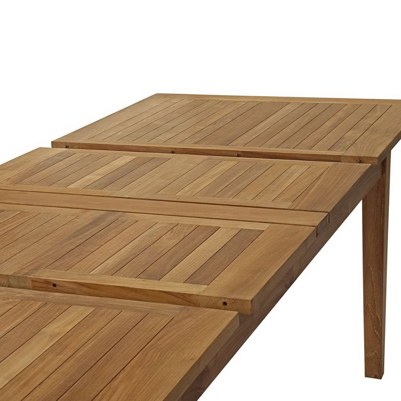 Teak tabletop panels meet with precise seams for a refined, crafted look || EEI-2714-NAT || detail_studio